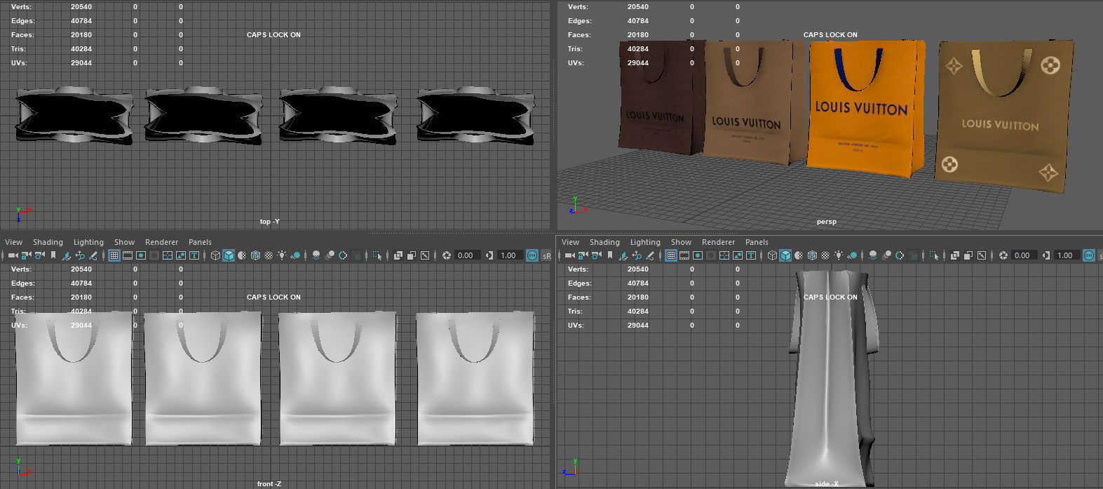 SHOPPING BAG Low-poly 3D model_7