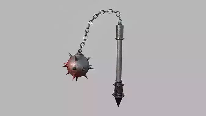 Medieval Flail 07 Blood - Character Fantasy Weaponry Low-poly 3D model