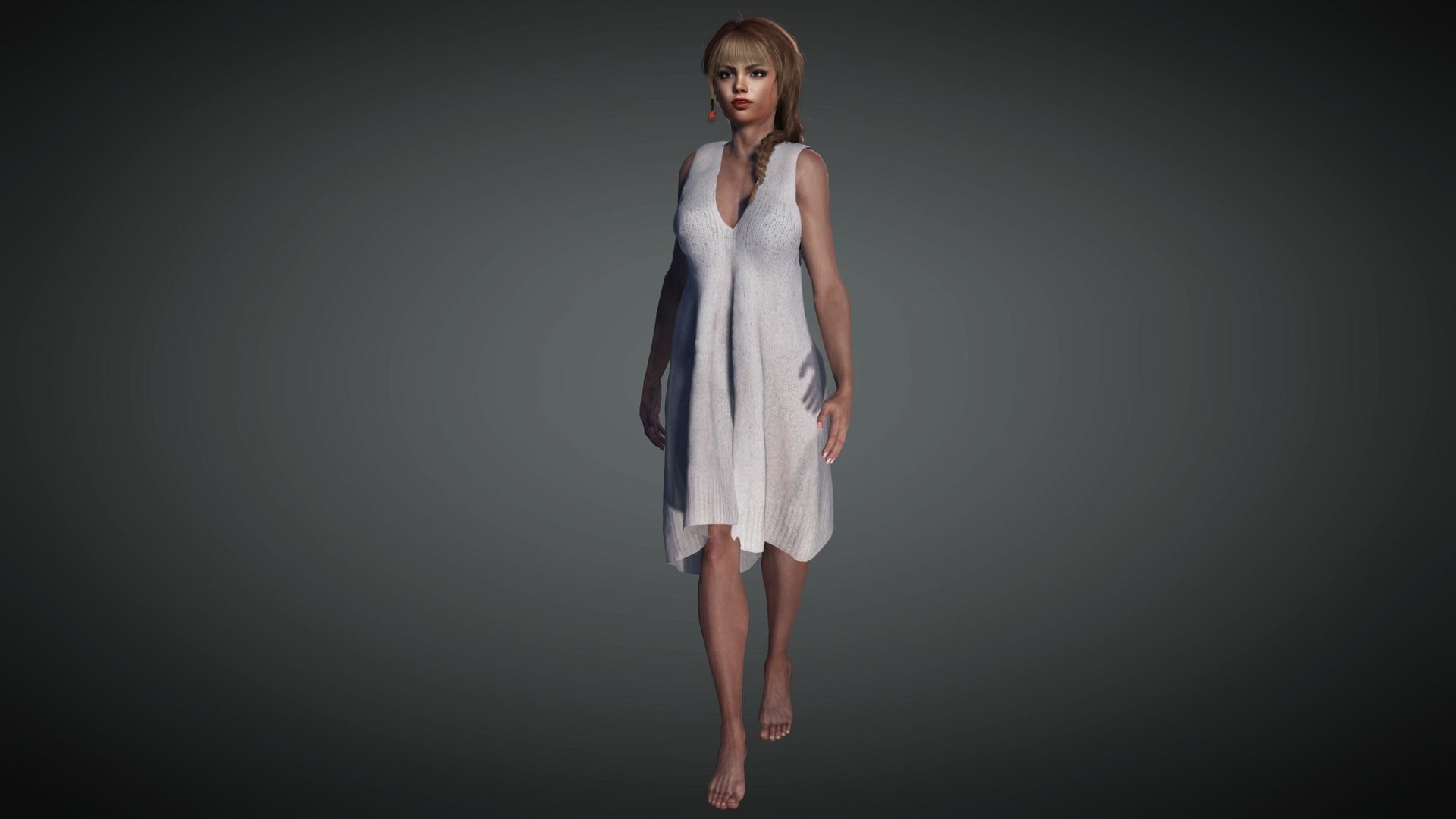 AAA Realistic Female Character 10 Low-poly 3D model_2