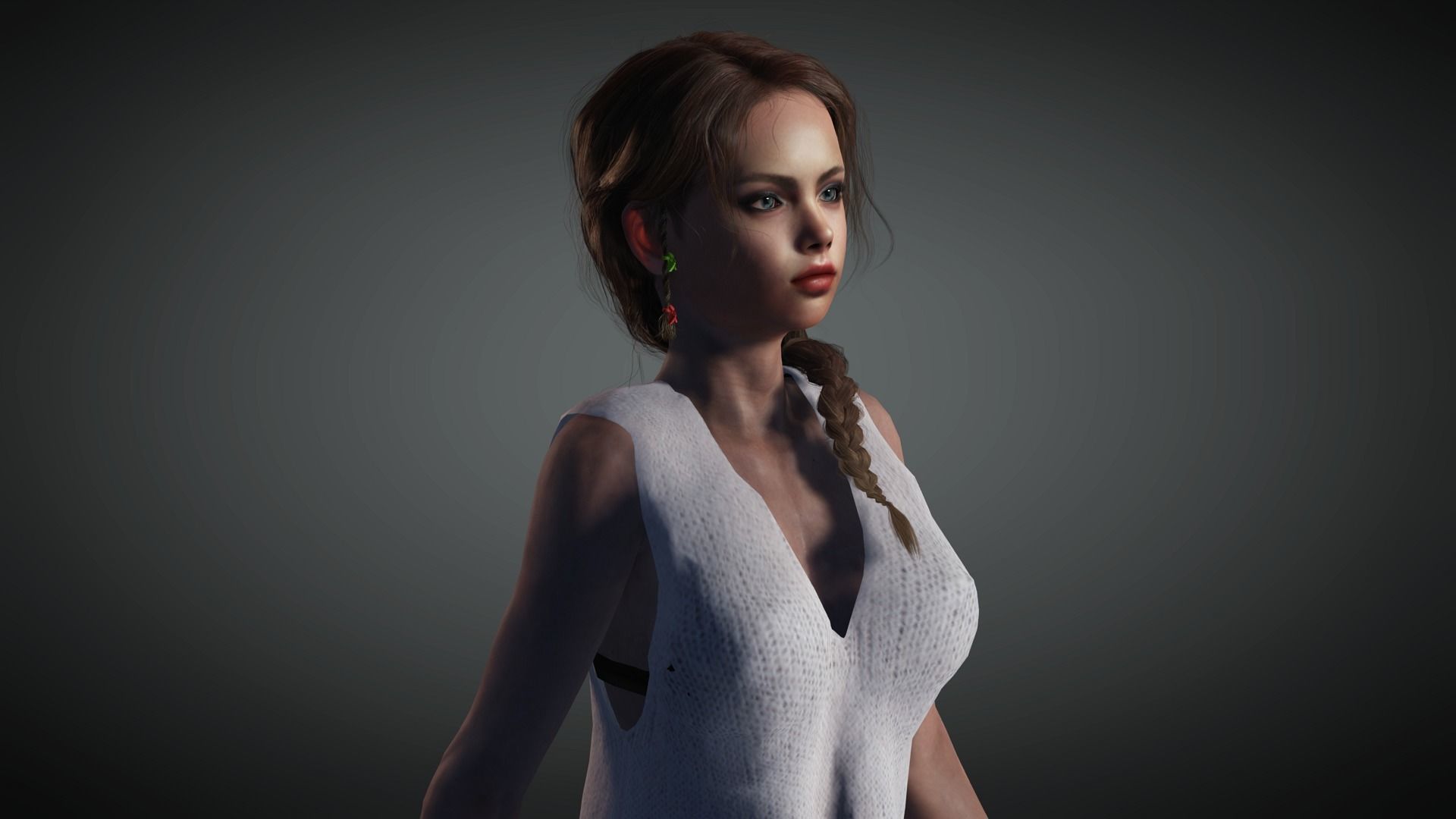 AAA Realistic Female Character 10 Low-poly 3D model_9