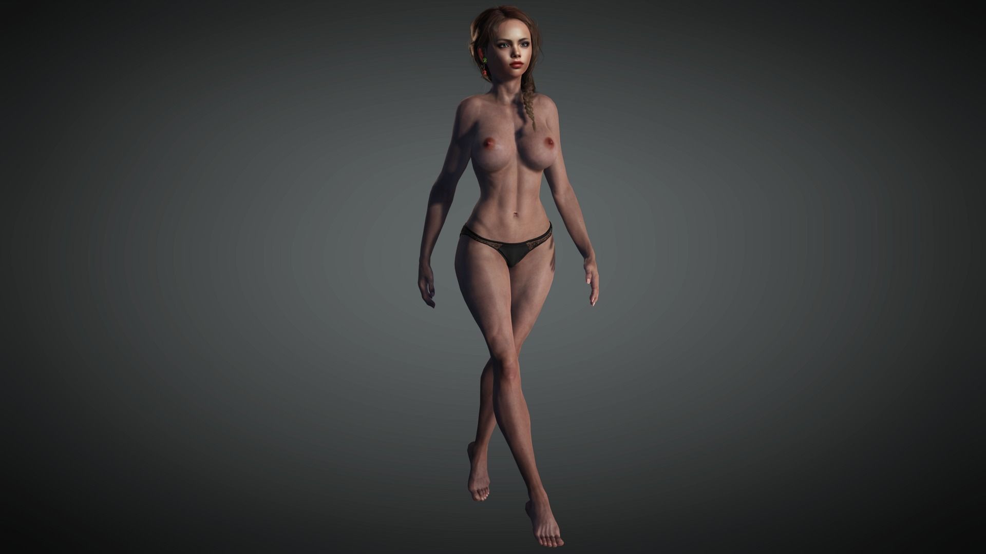 AAA Realistic Female Character 10 Low-poly 3D model_13