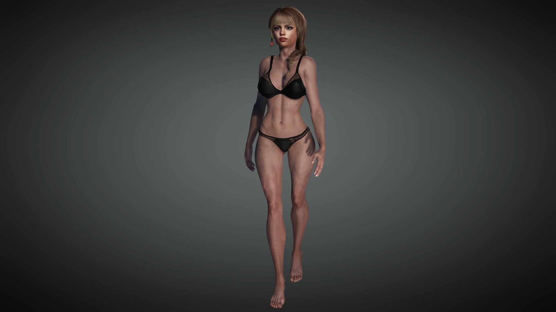AAA Realistic Female Character 10 Low-poly 3D model_3