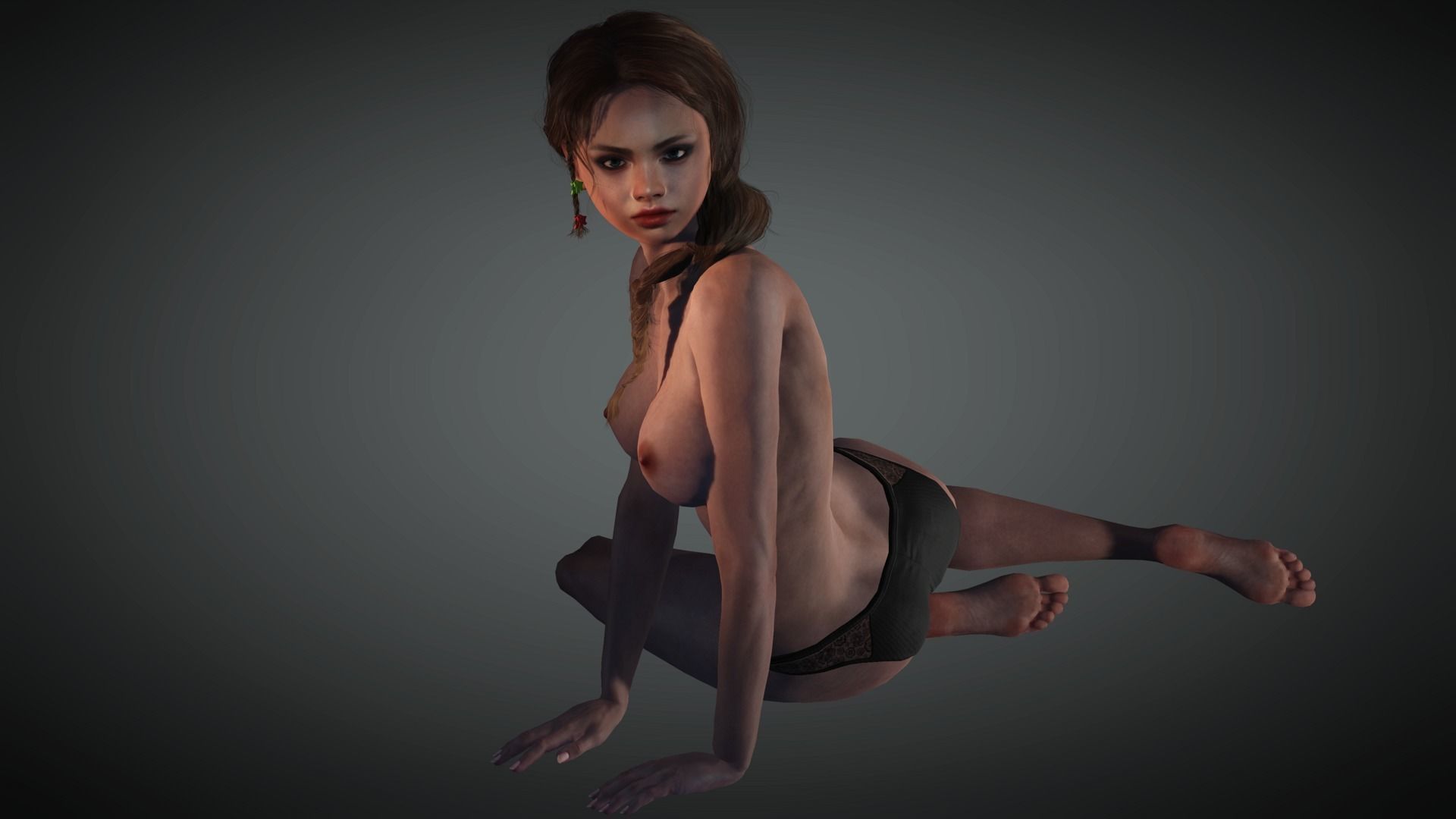AAA Realistic Female Character 10 Low-poly 3D model_15
