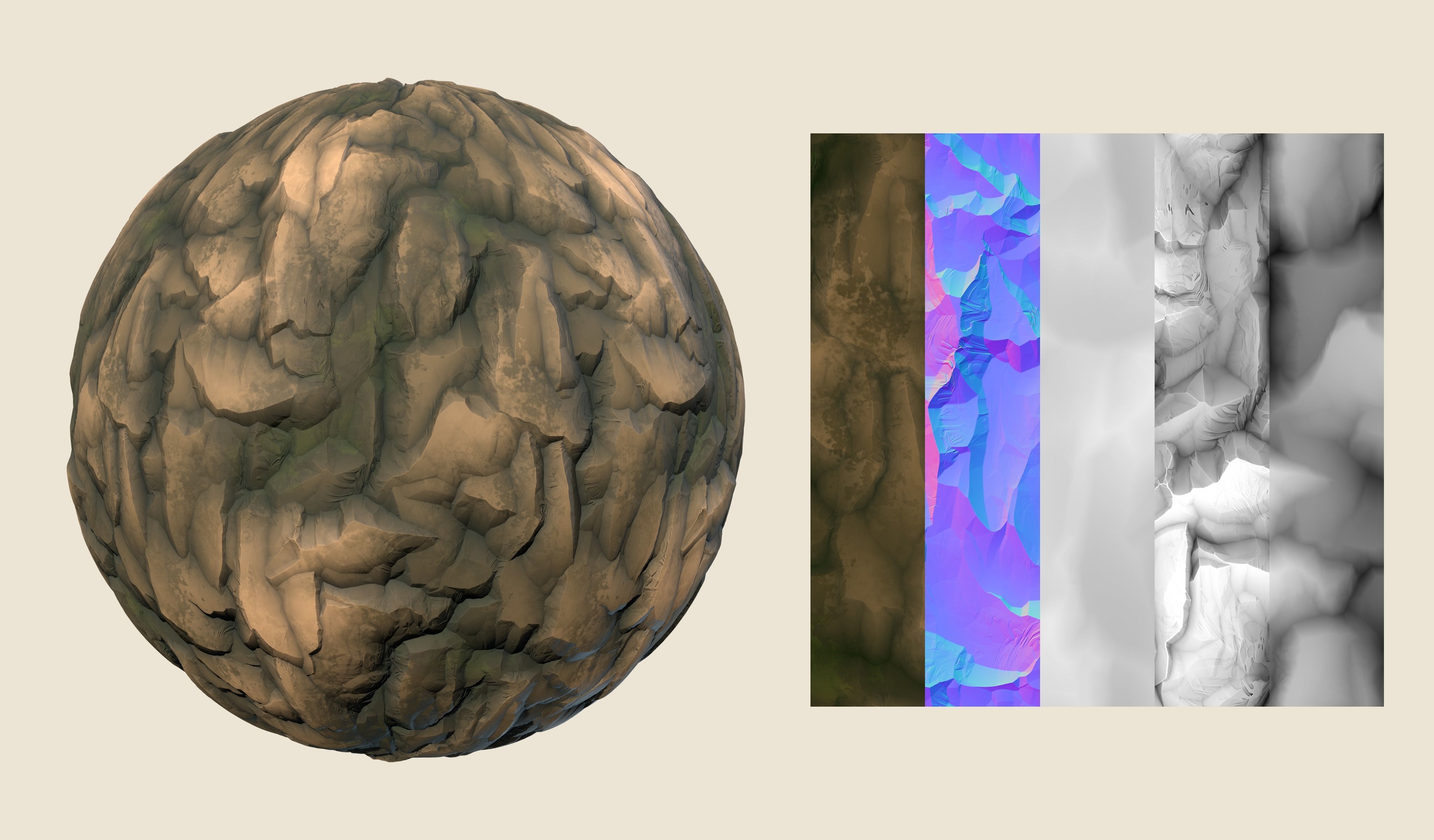 Rock crag PBR seamless material Texture_4