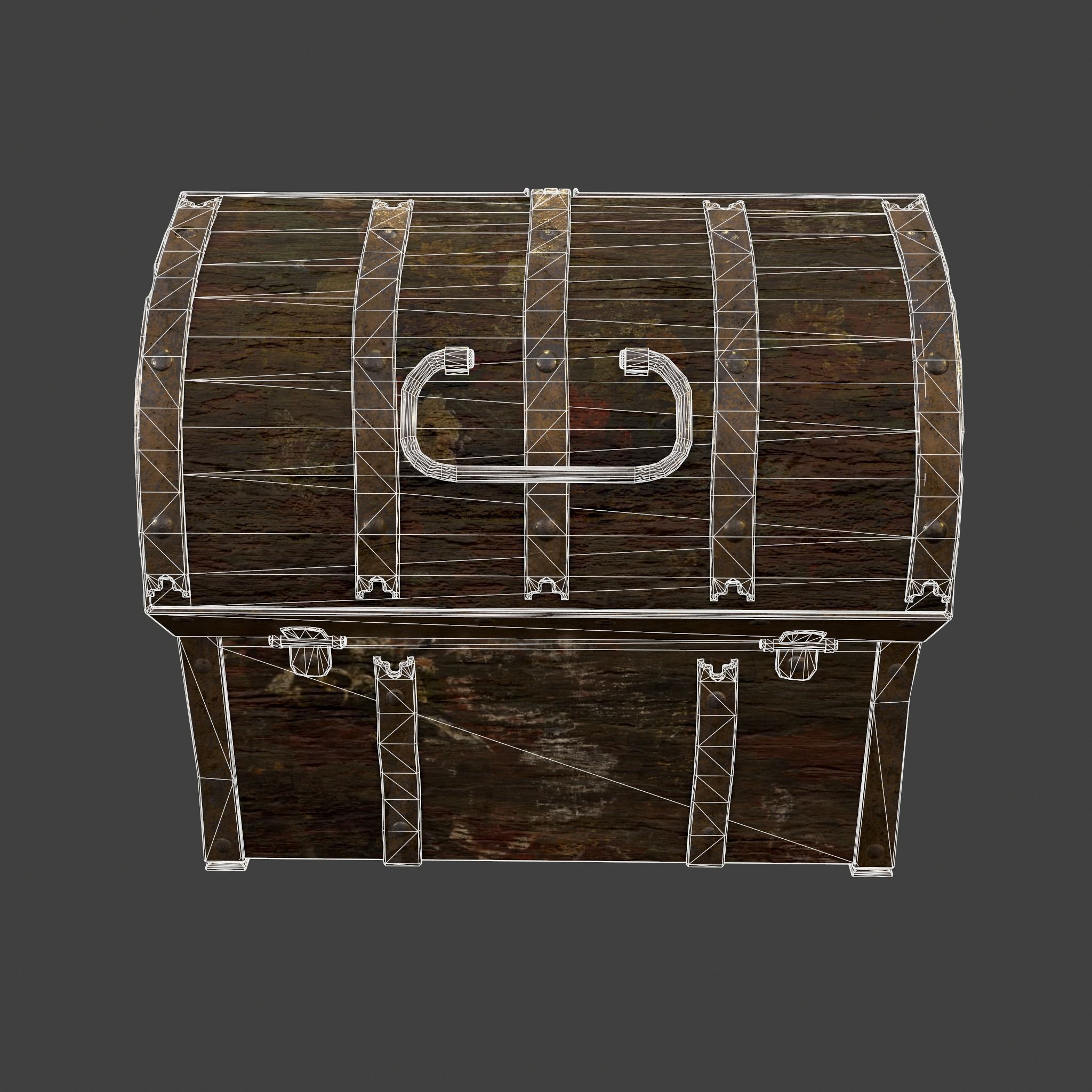 Medieval Box Low-poly 3D model_42