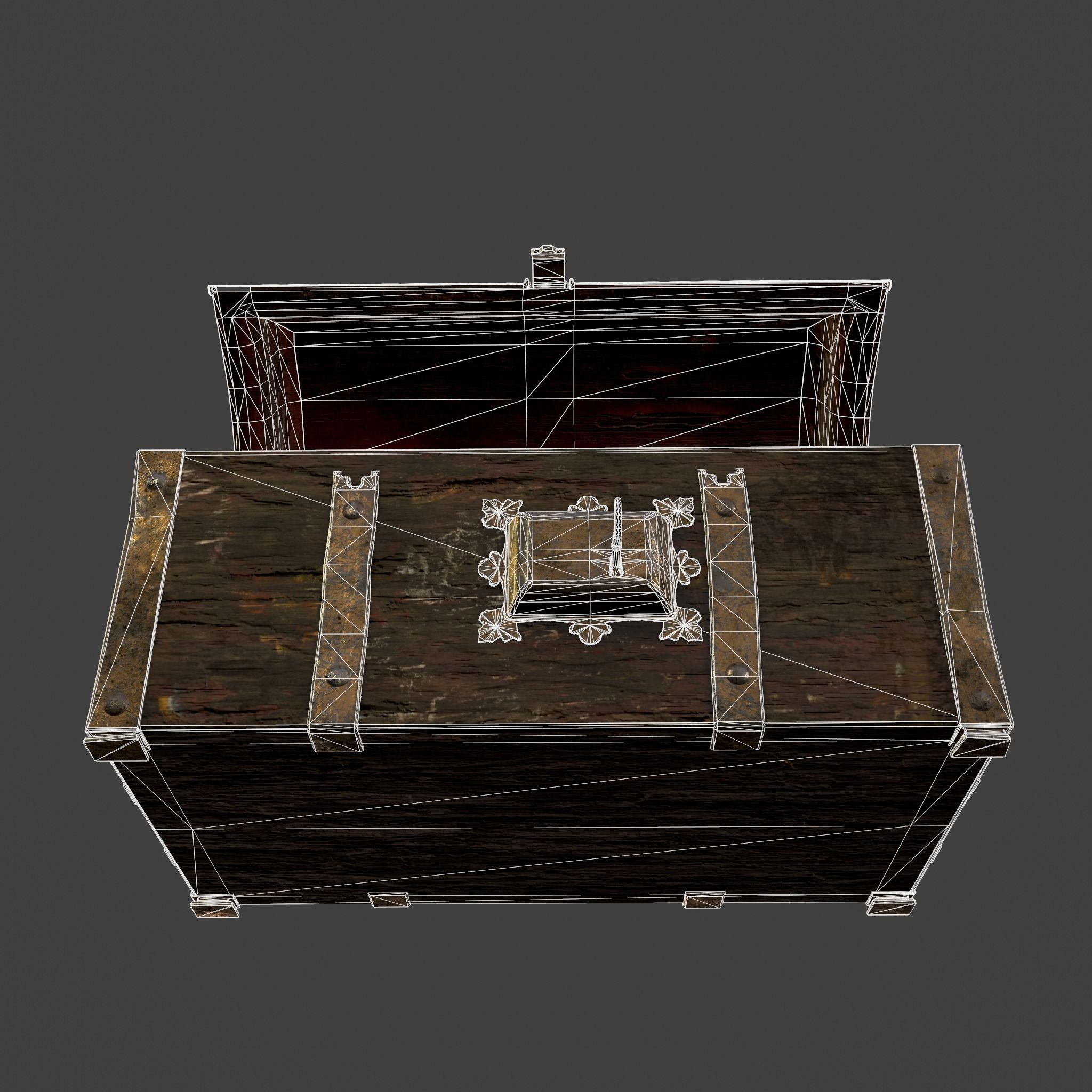 Medieval Box Low-poly 3D model_31