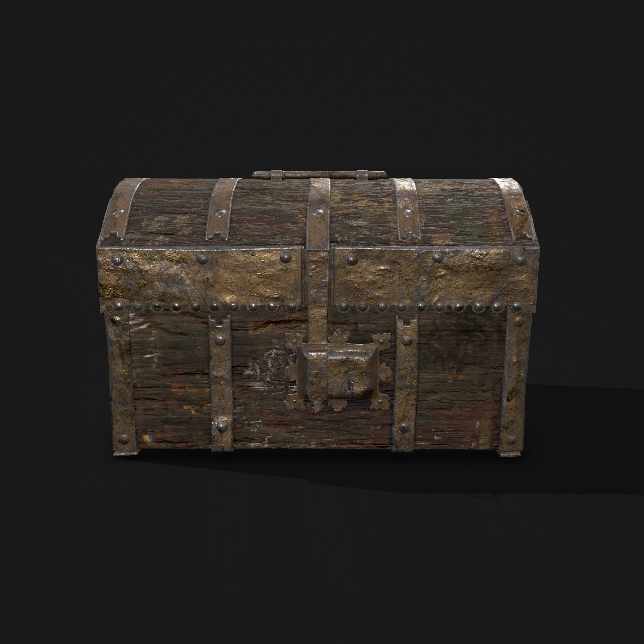 Medieval Box Low-poly 3D model_3