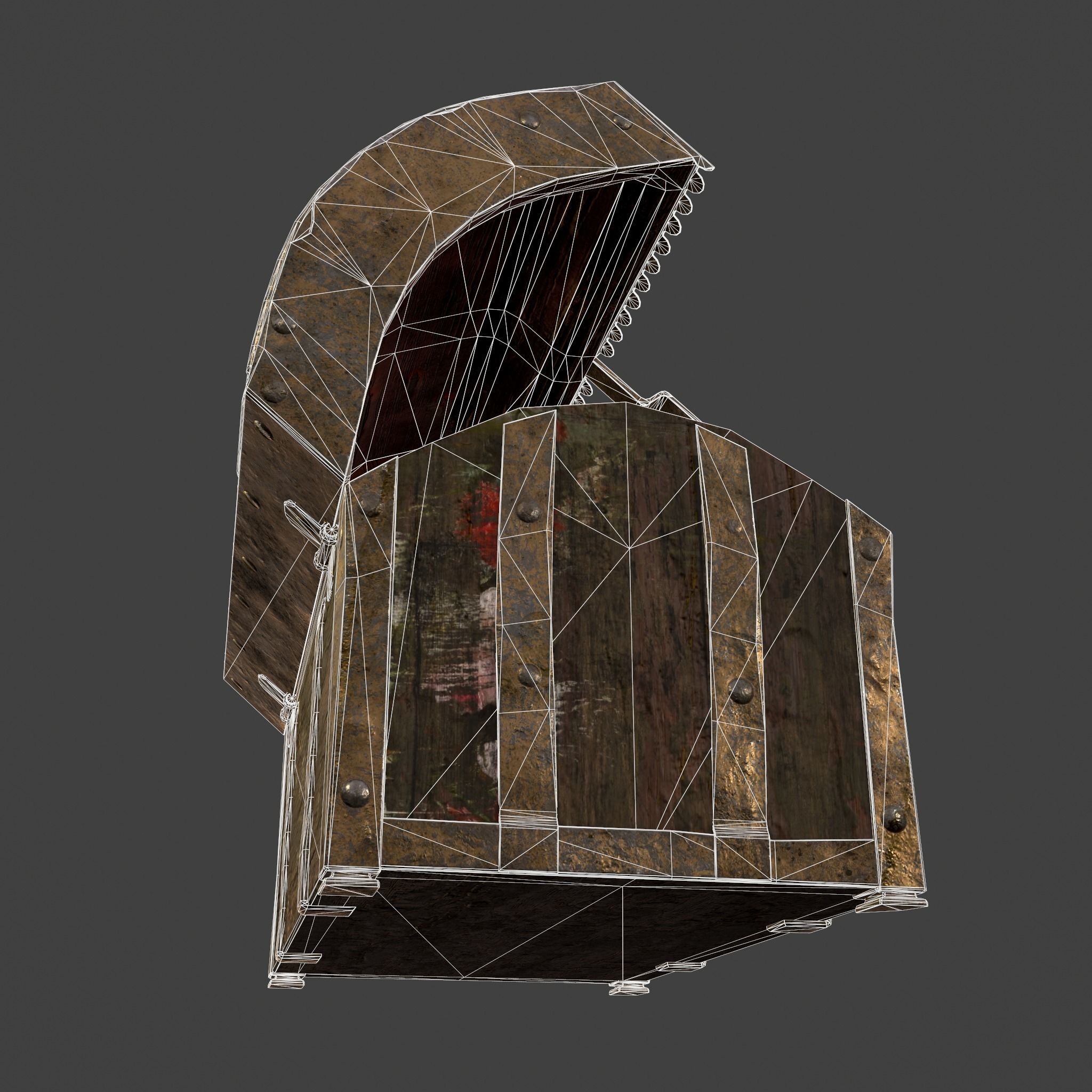 Medieval Box Low-poly 3D model_37