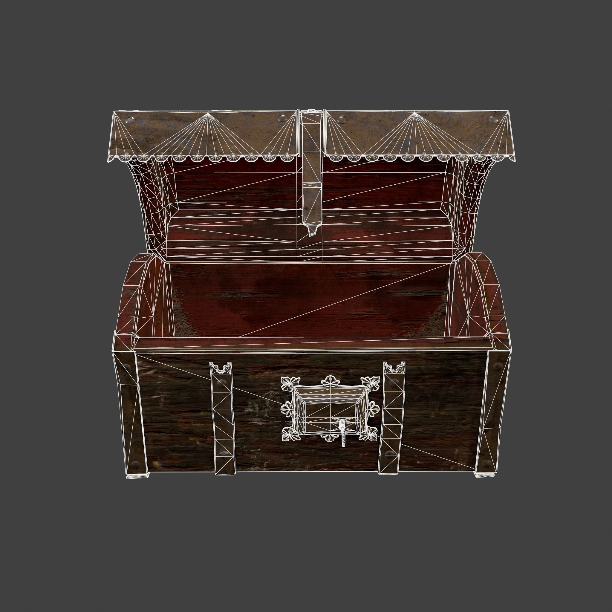 Medieval Box Low-poly 3D model_38