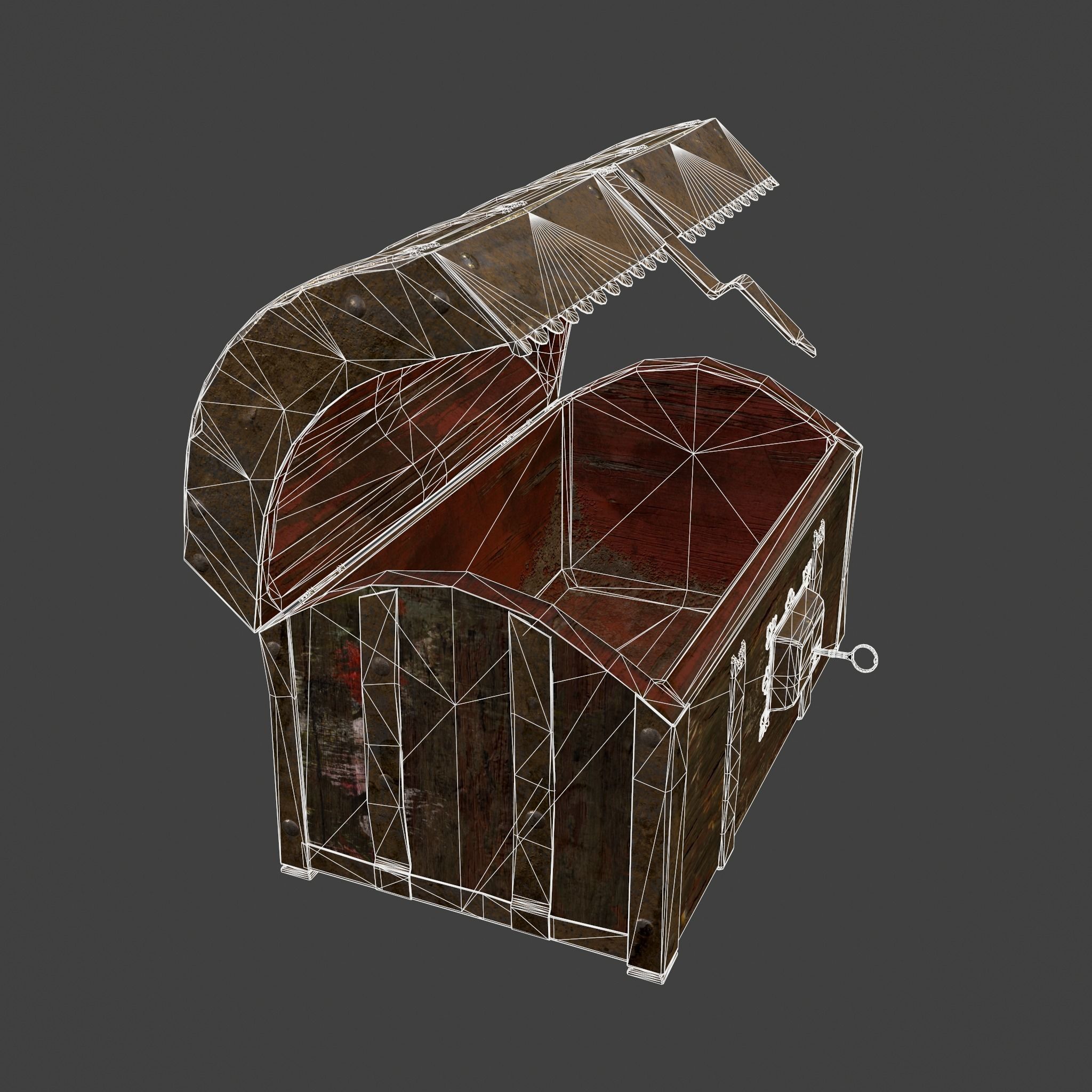 Medieval Box Low-poly 3D model_41