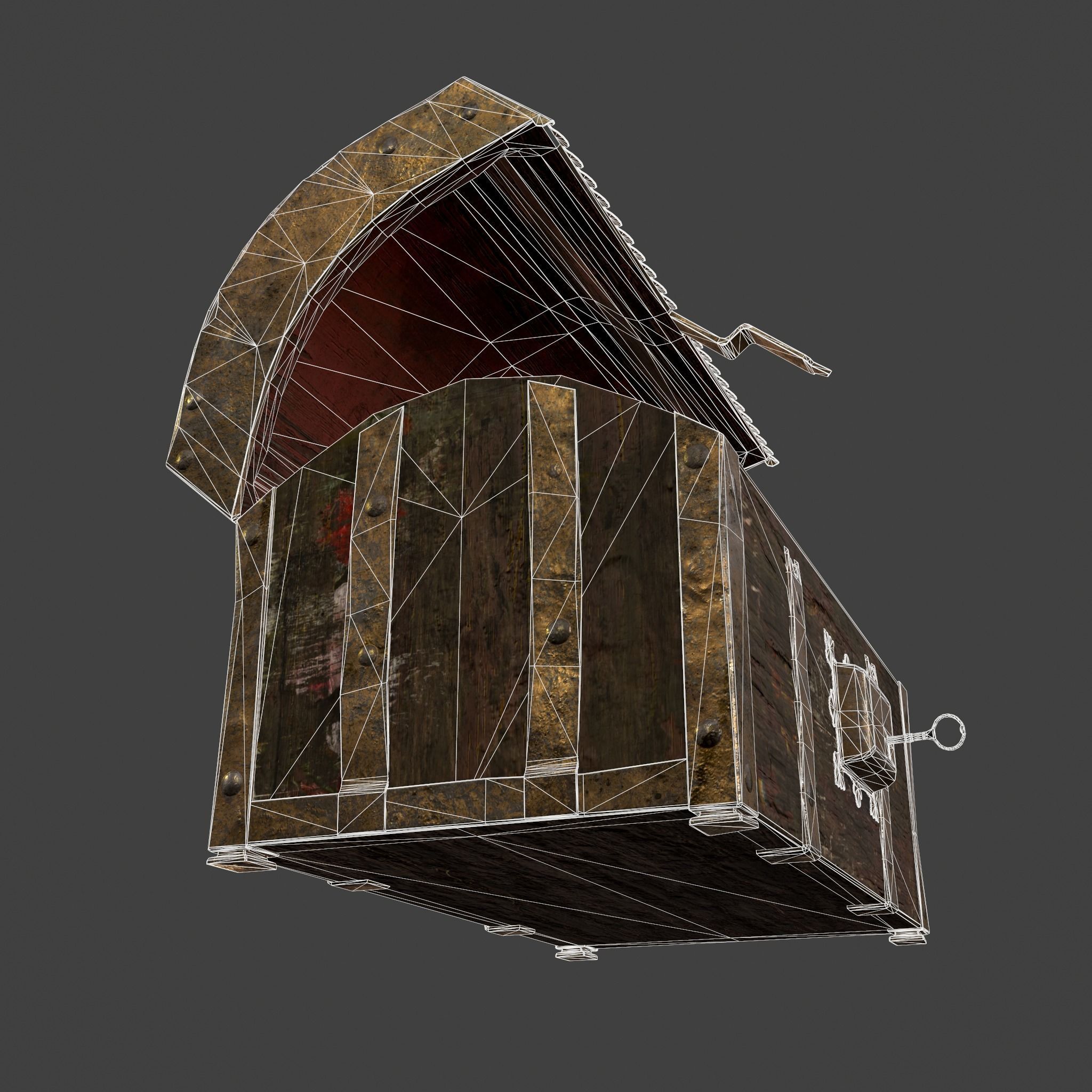 Medieval Box Low-poly 3D model_36