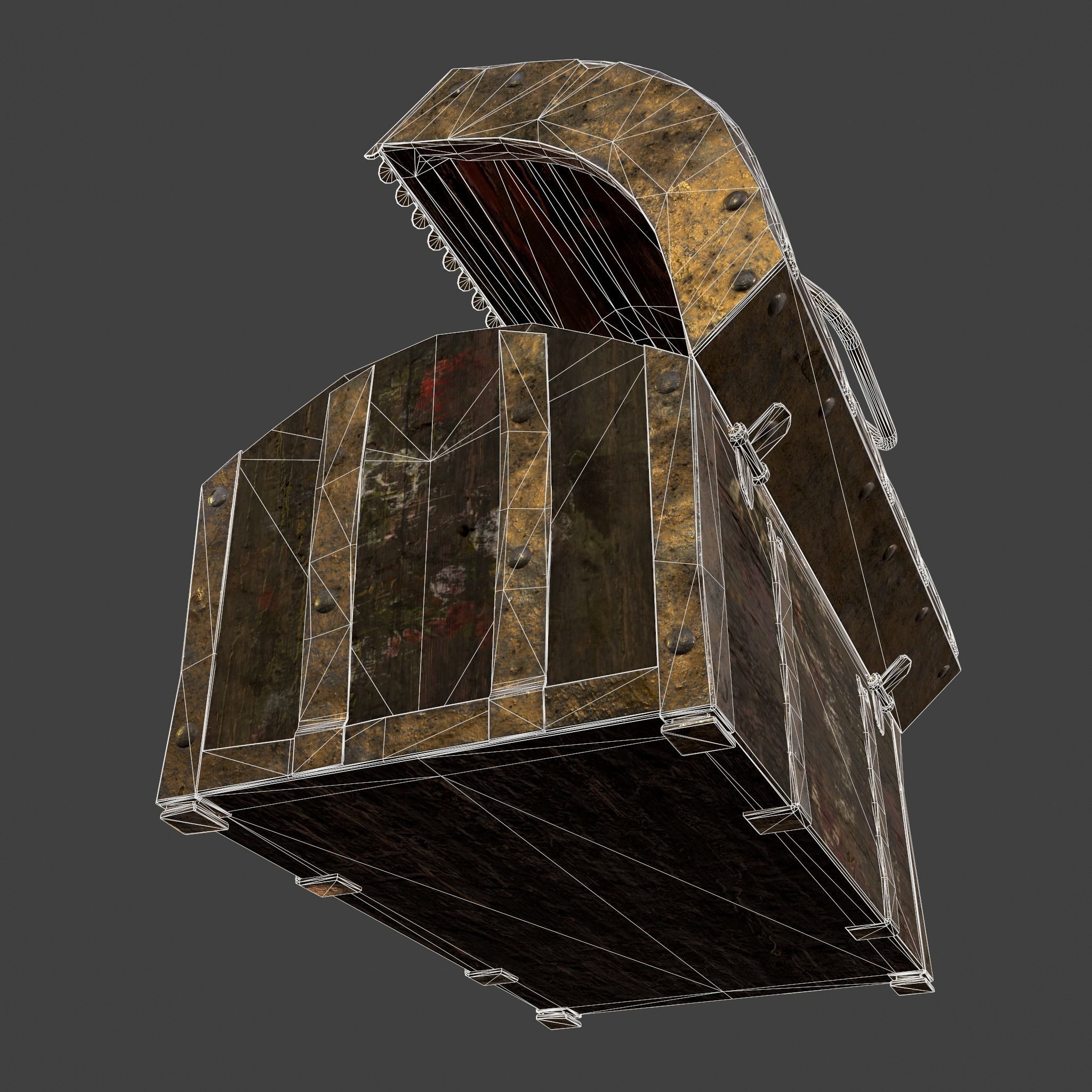 Medieval Box Low-poly 3D model_50