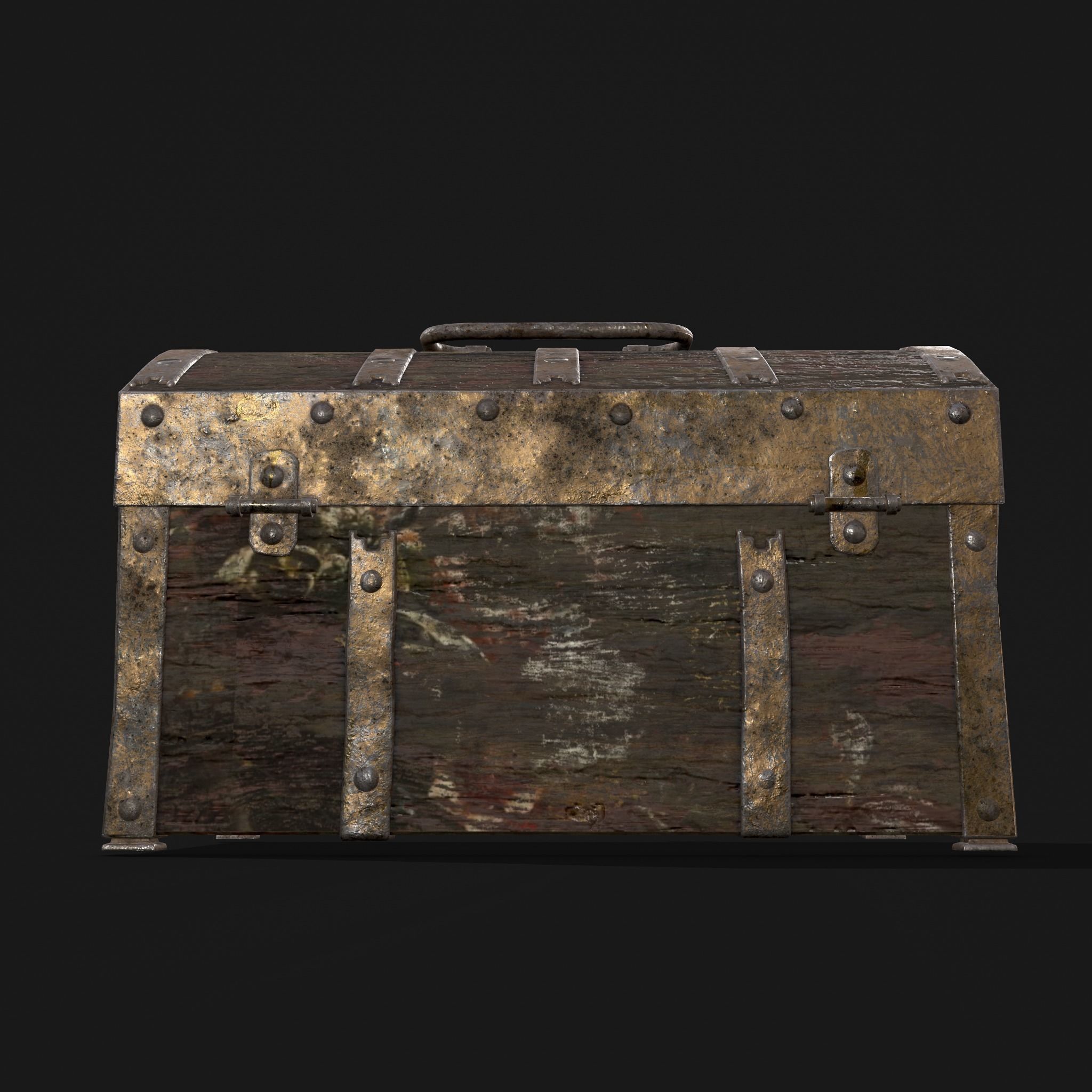 Medieval Box Low-poly 3D model_17