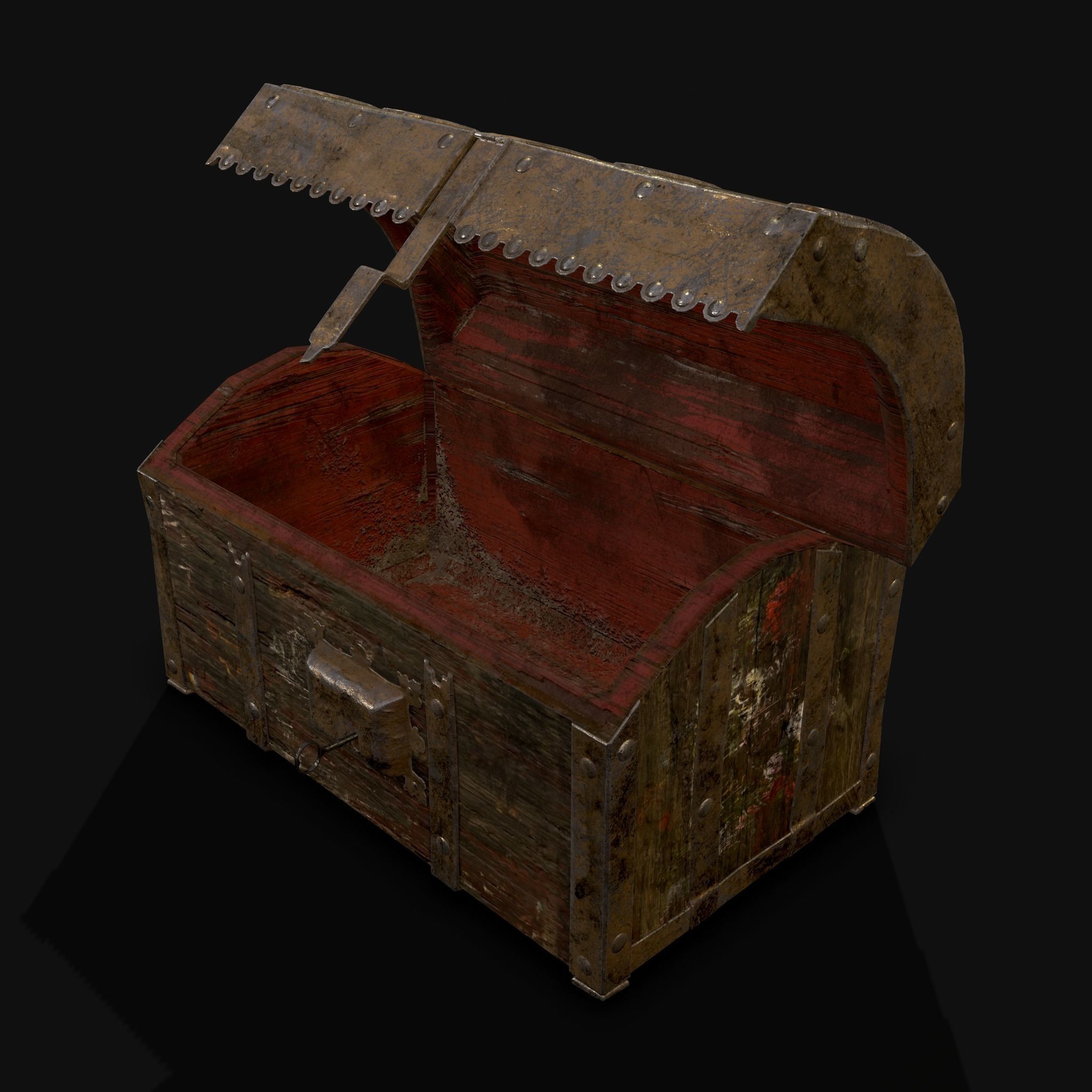 Medieval Box Low-poly 3D model_32