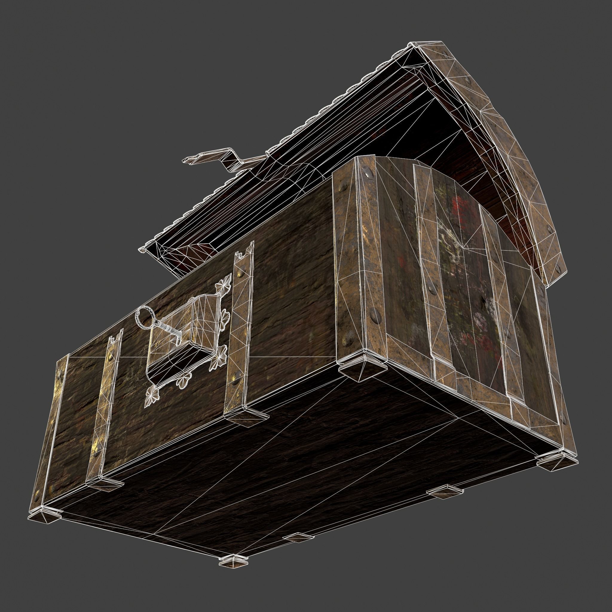Medieval Box Low-poly 3D model_54