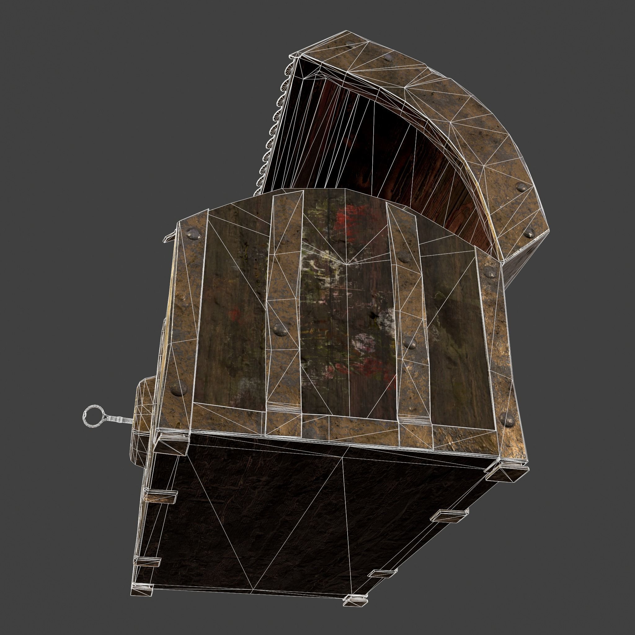Medieval Box Low-poly 3D model_35