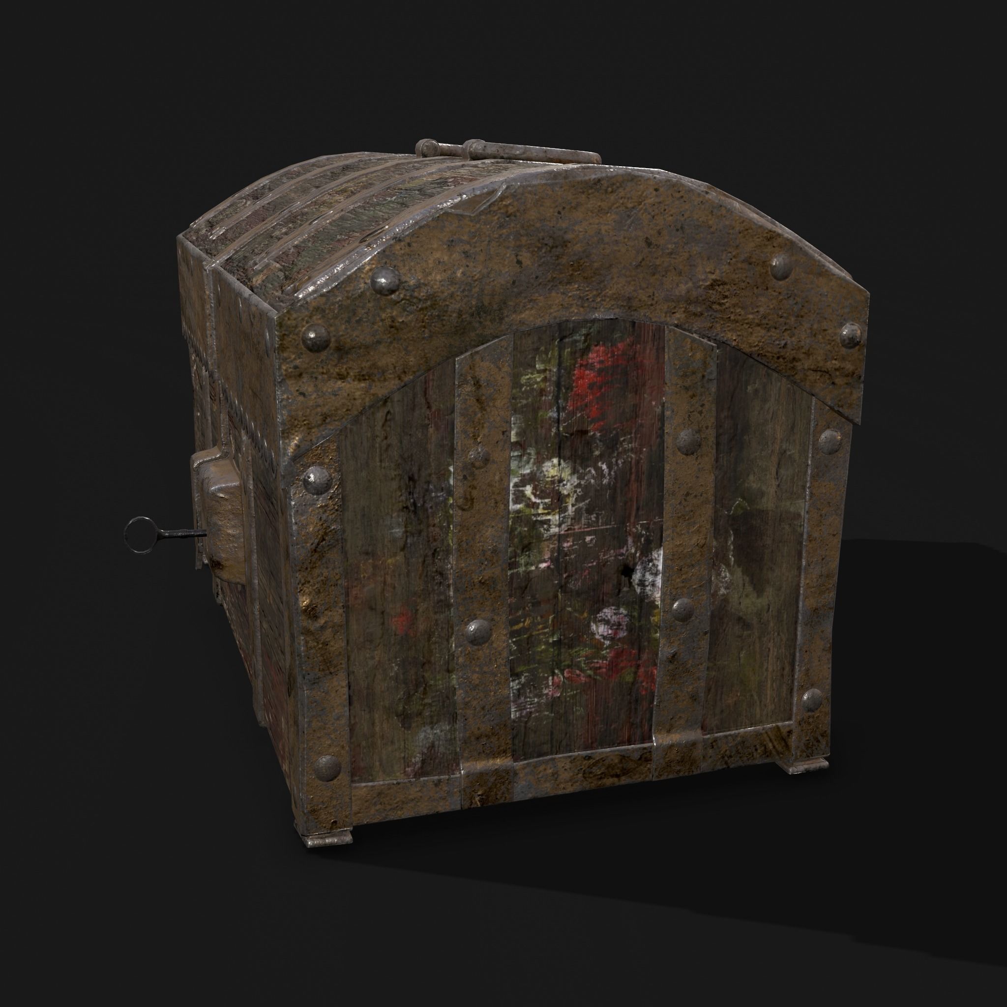 Medieval Box Low-poly 3D model_10