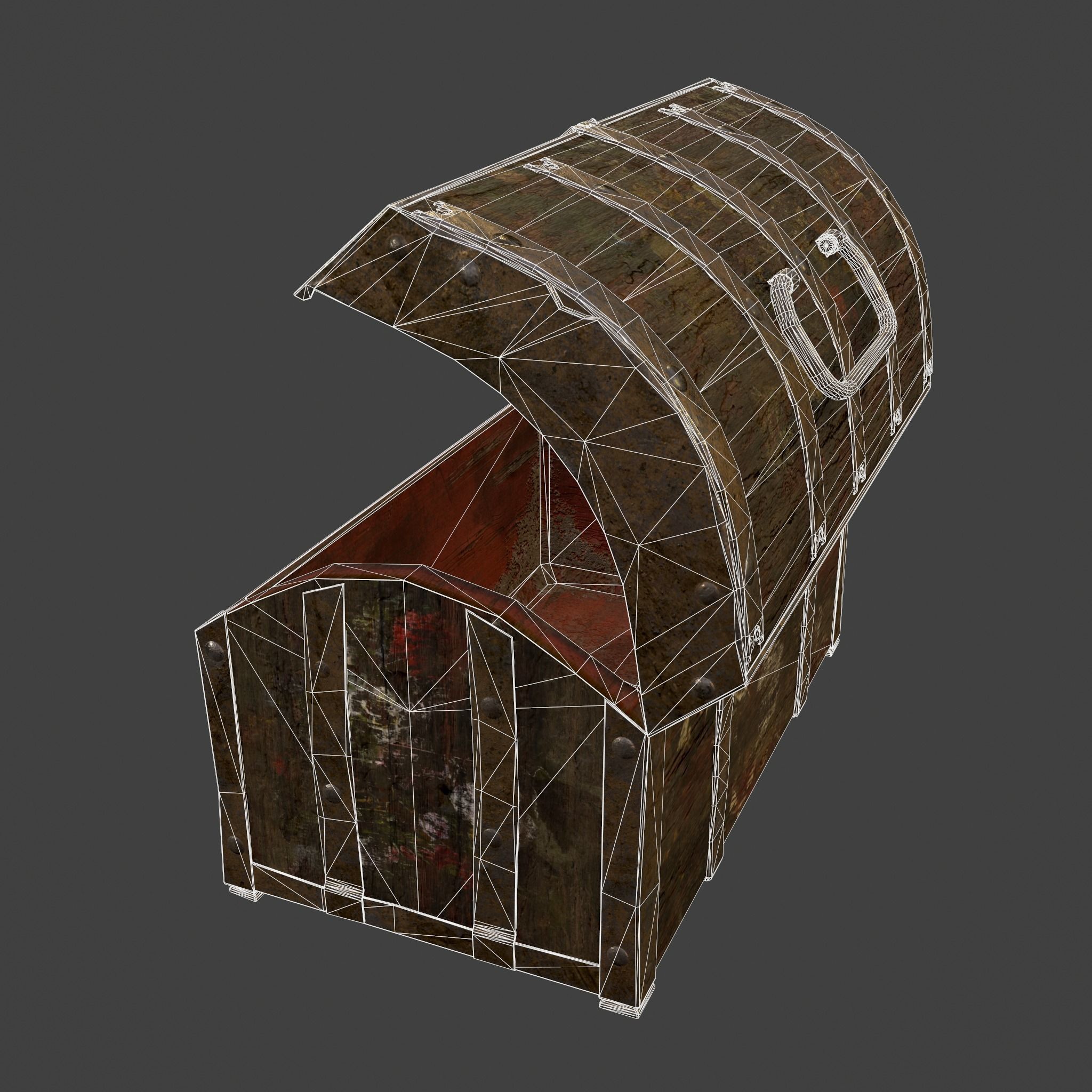 Medieval Box Low-poly 3D model_44