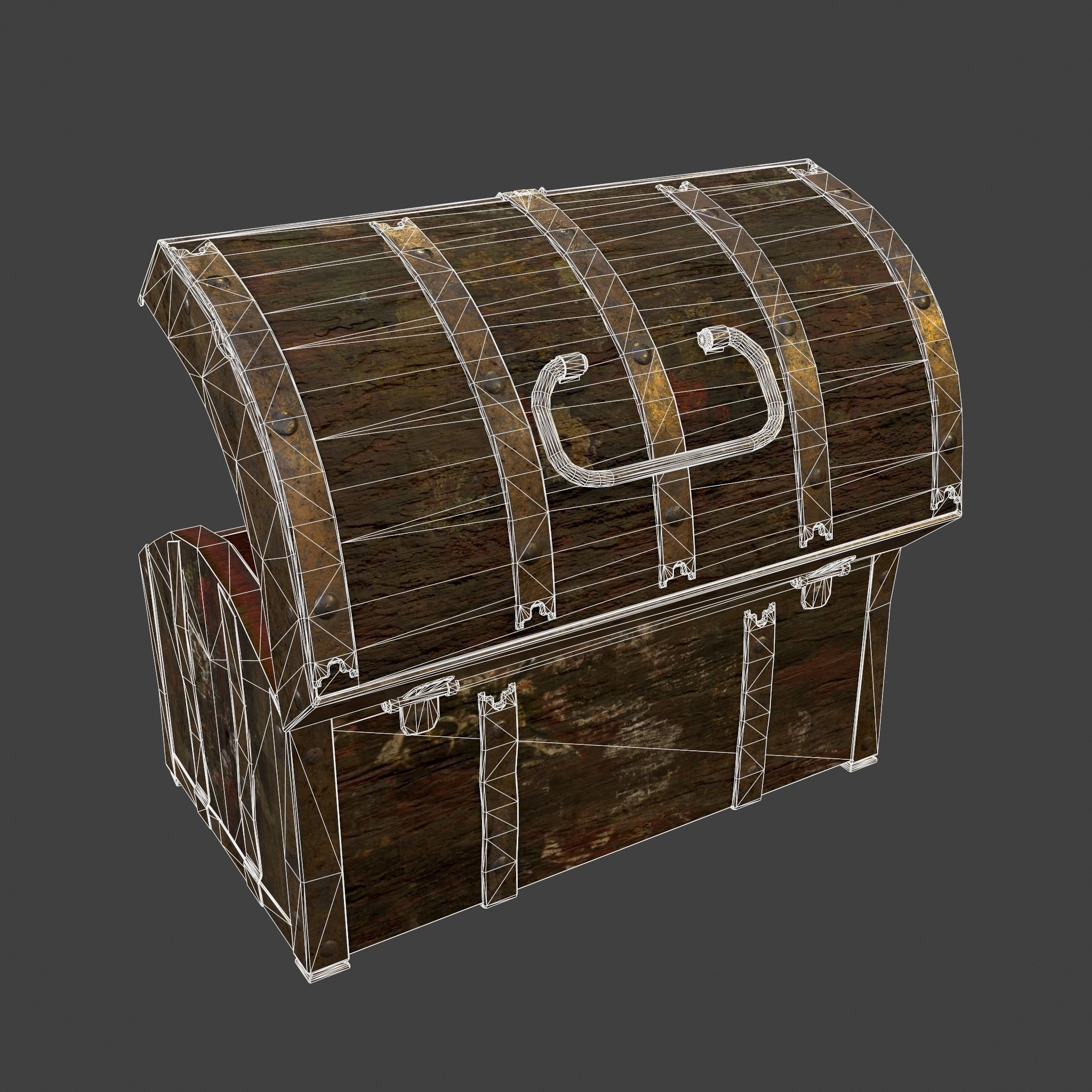 Medieval Box Low-poly 3D model_52