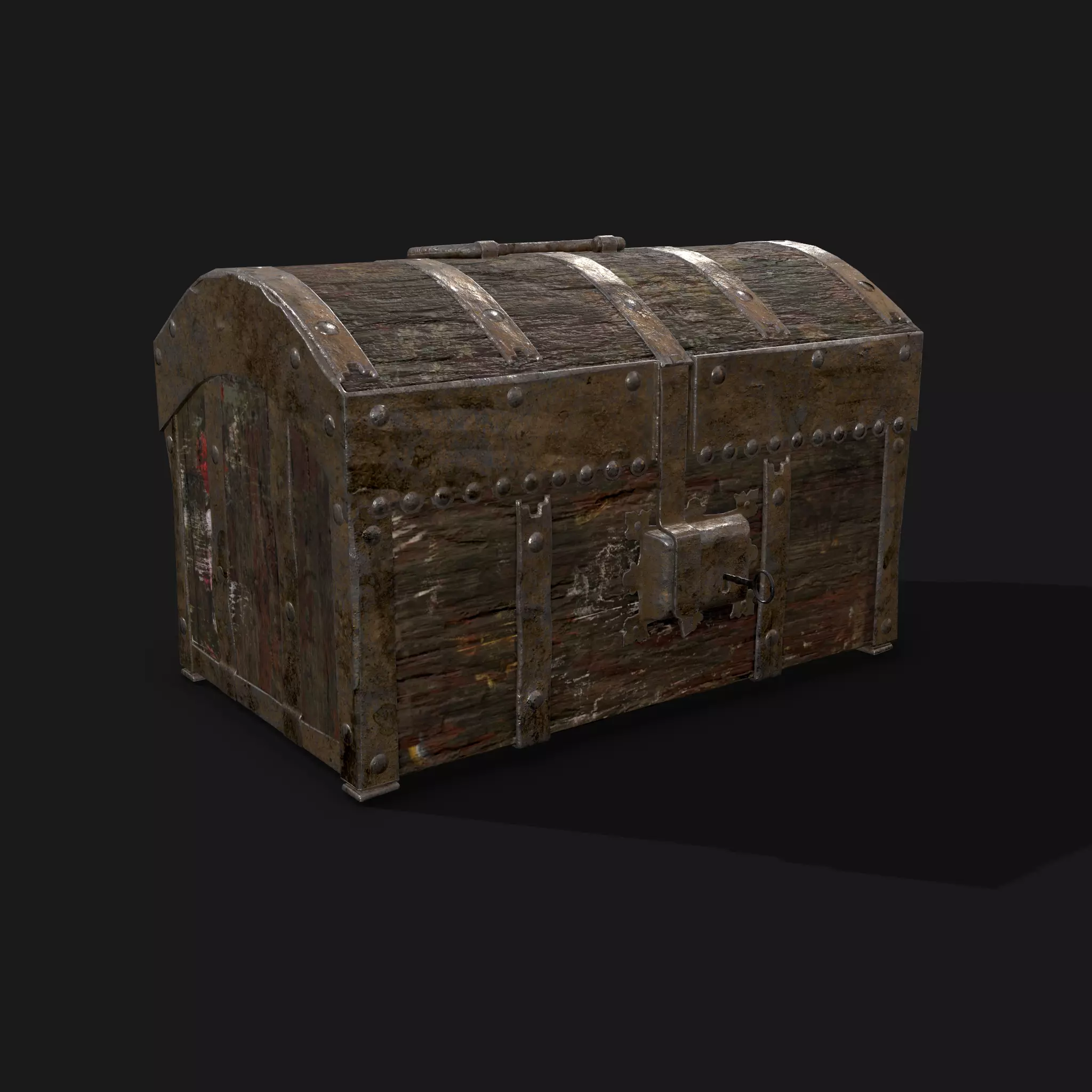 Medieval Box Low-poly 3D model_0
