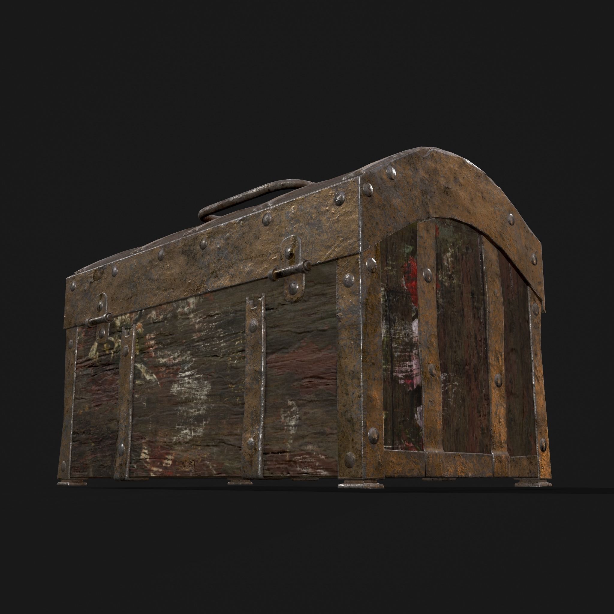 Medieval Box Low-poly 3D model_28