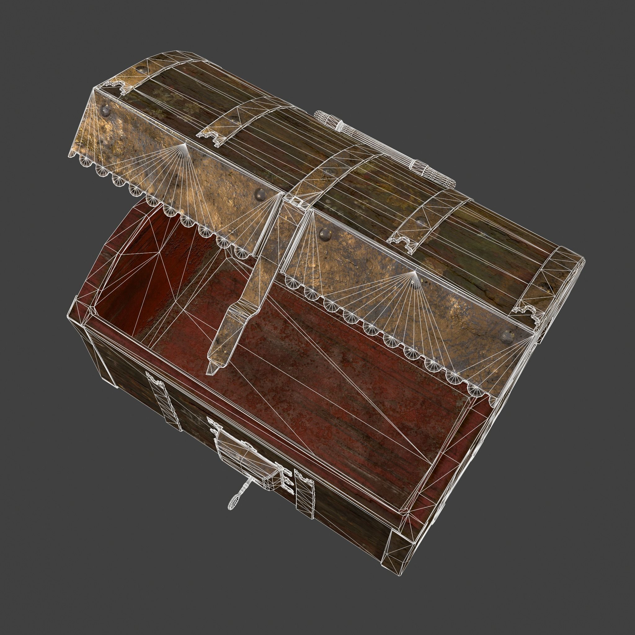 Medieval Box Low-poly 3D model_56