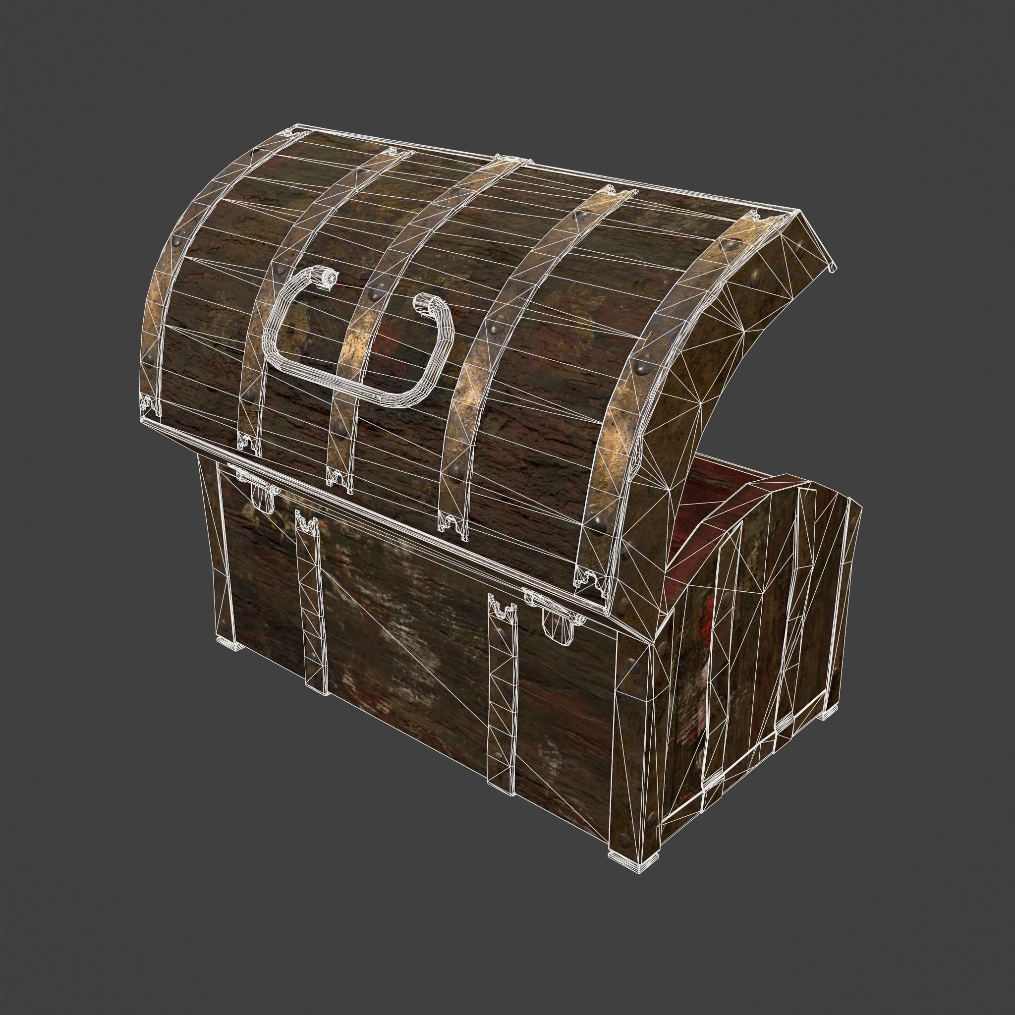 Medieval Box Low-poly 3D model_43