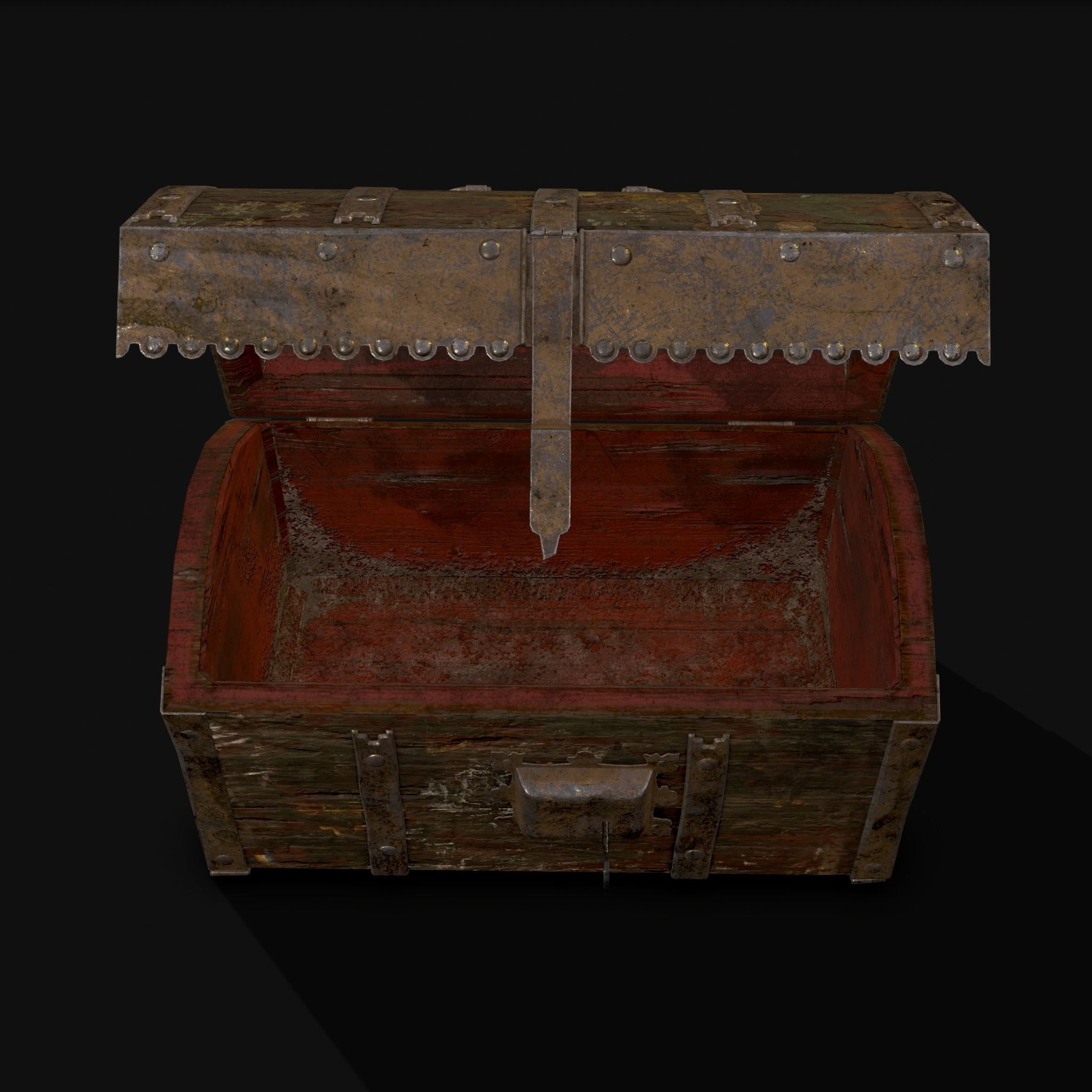 Medieval Box Low-poly 3D model_29