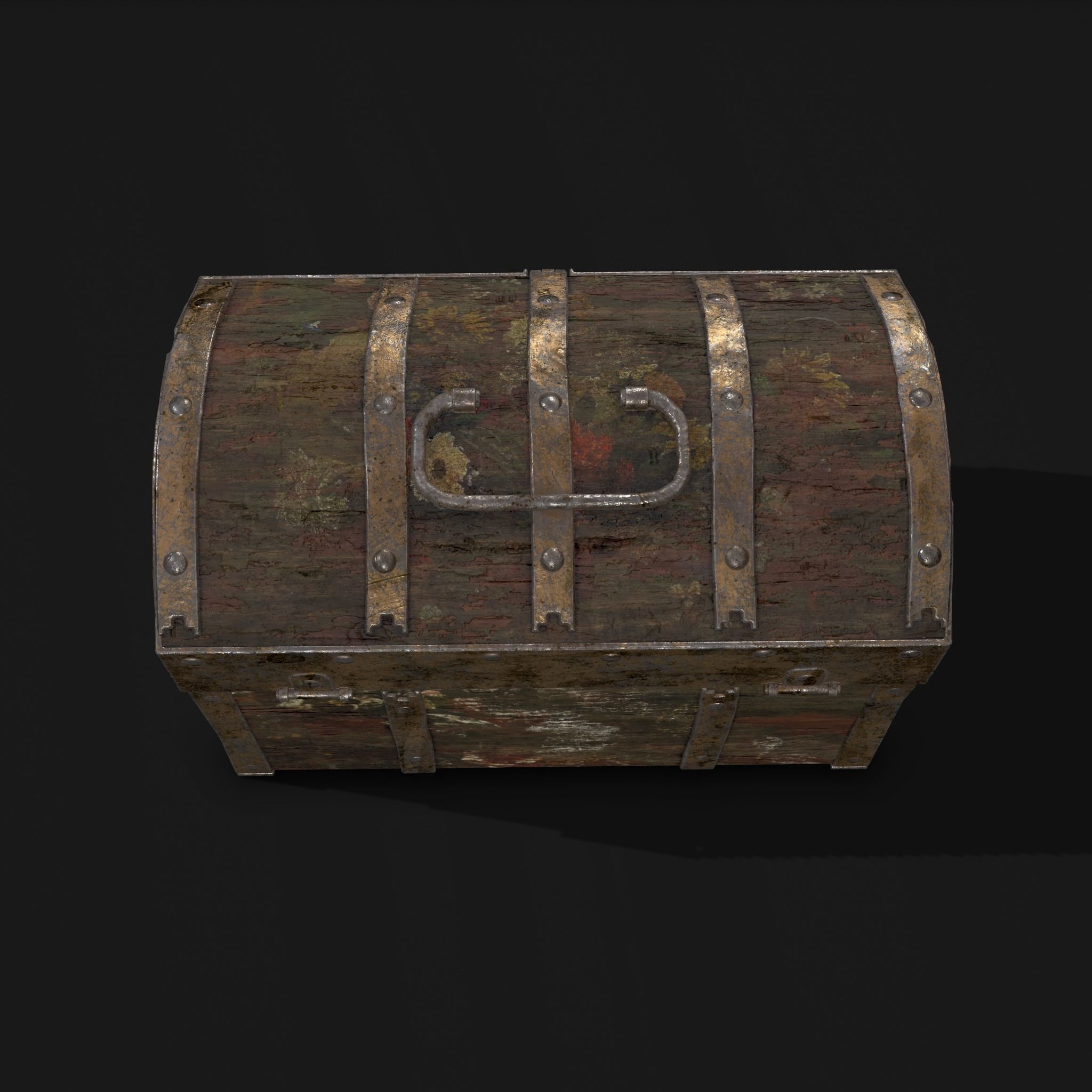 Medieval Box Low-poly 3D model_15