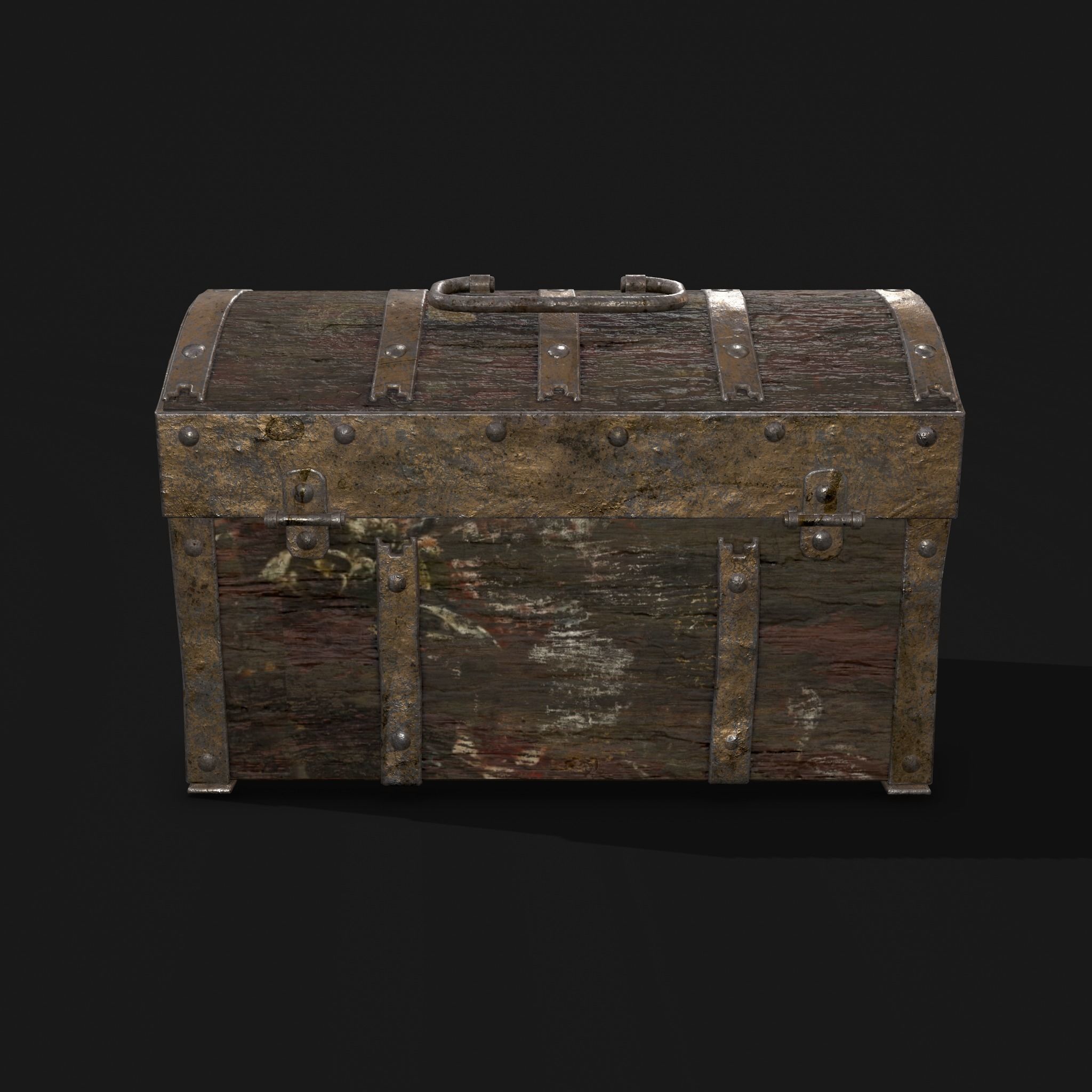 Medieval Box Low-poly 3D model_5