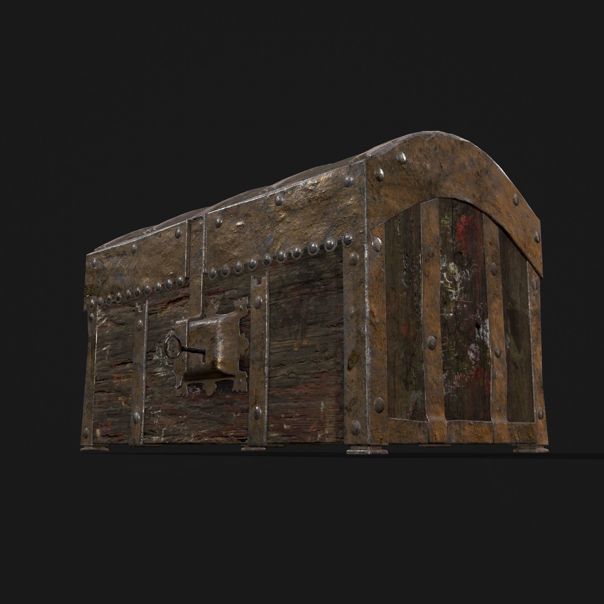 Medieval Box Low-poly 3D model_25