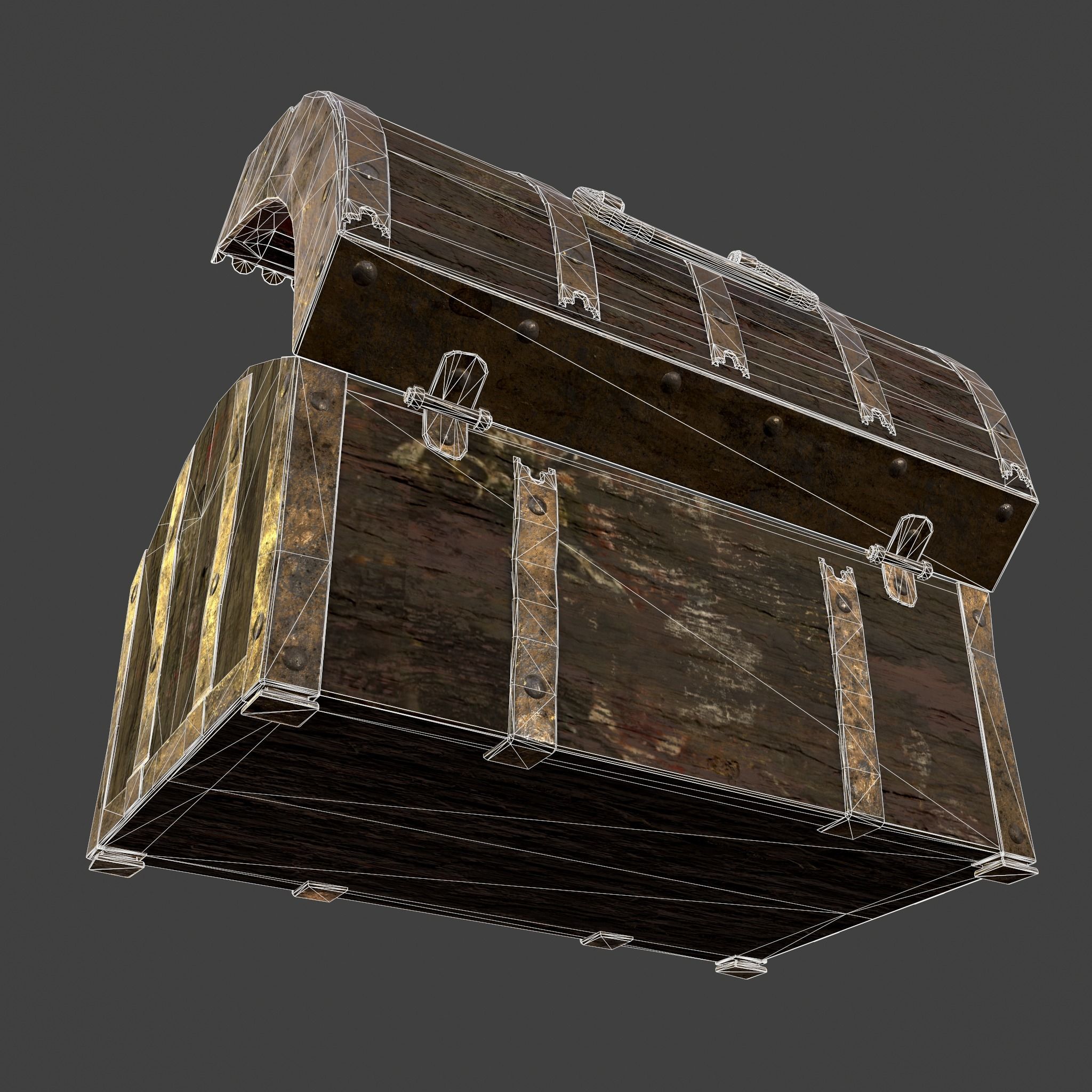 Medieval Box Low-poly 3D model_53