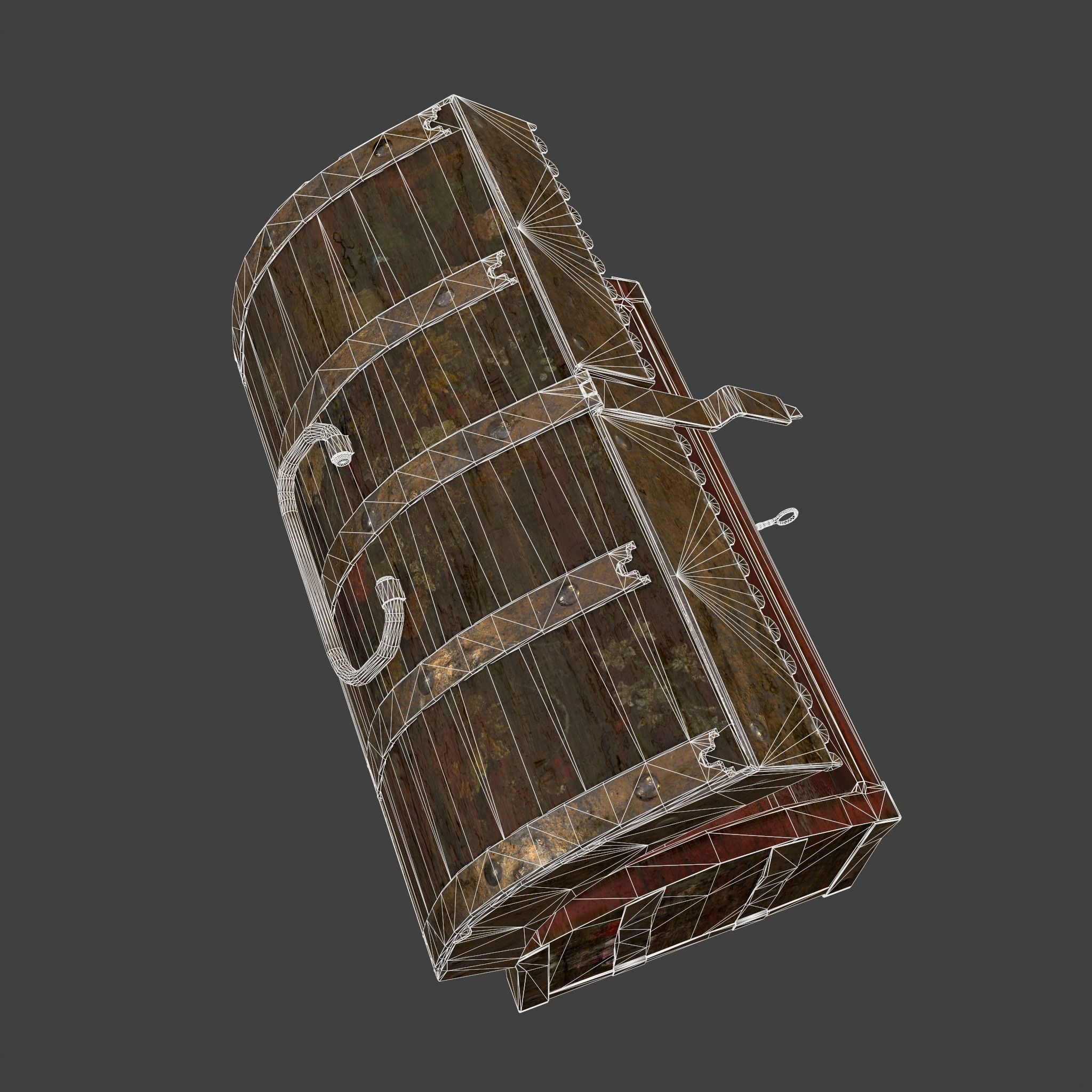 Medieval Box Low-poly 3D model_46