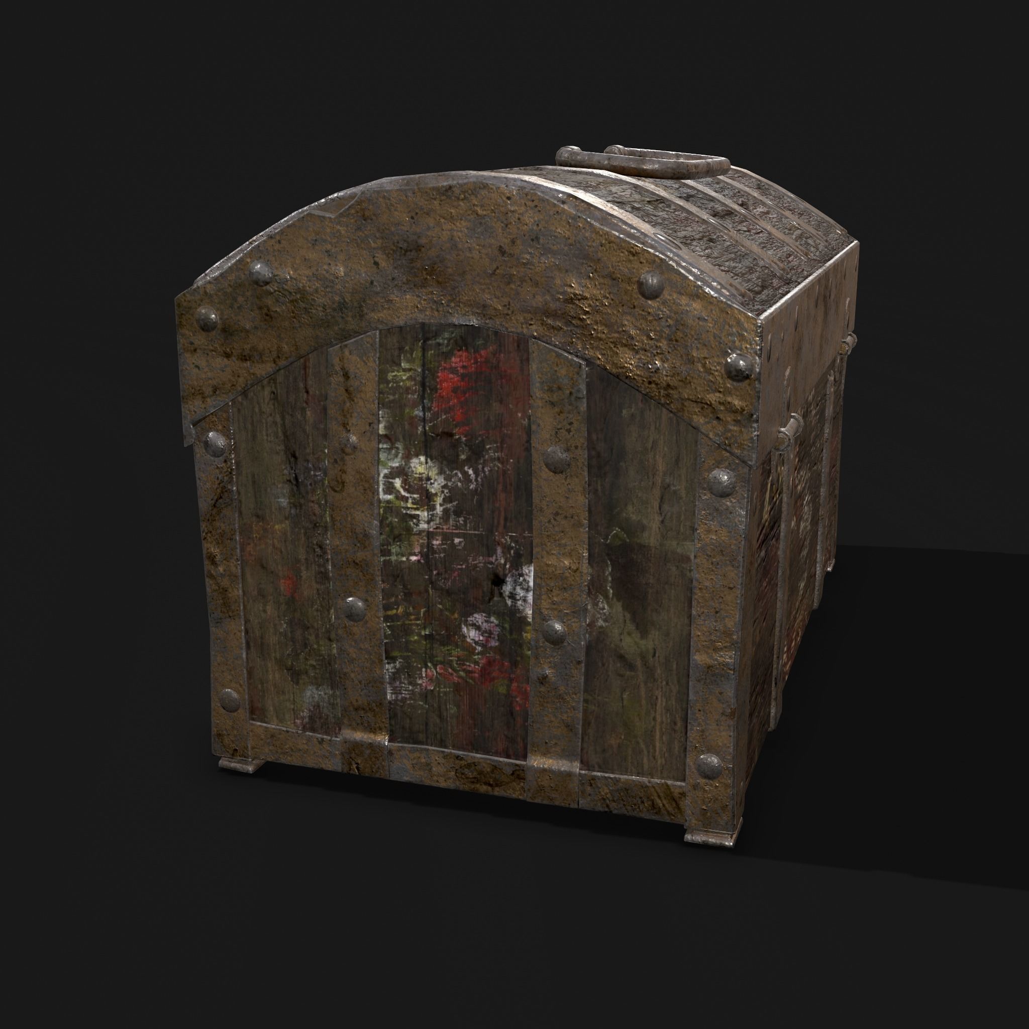 Medieval Box Low-poly 3D model_9