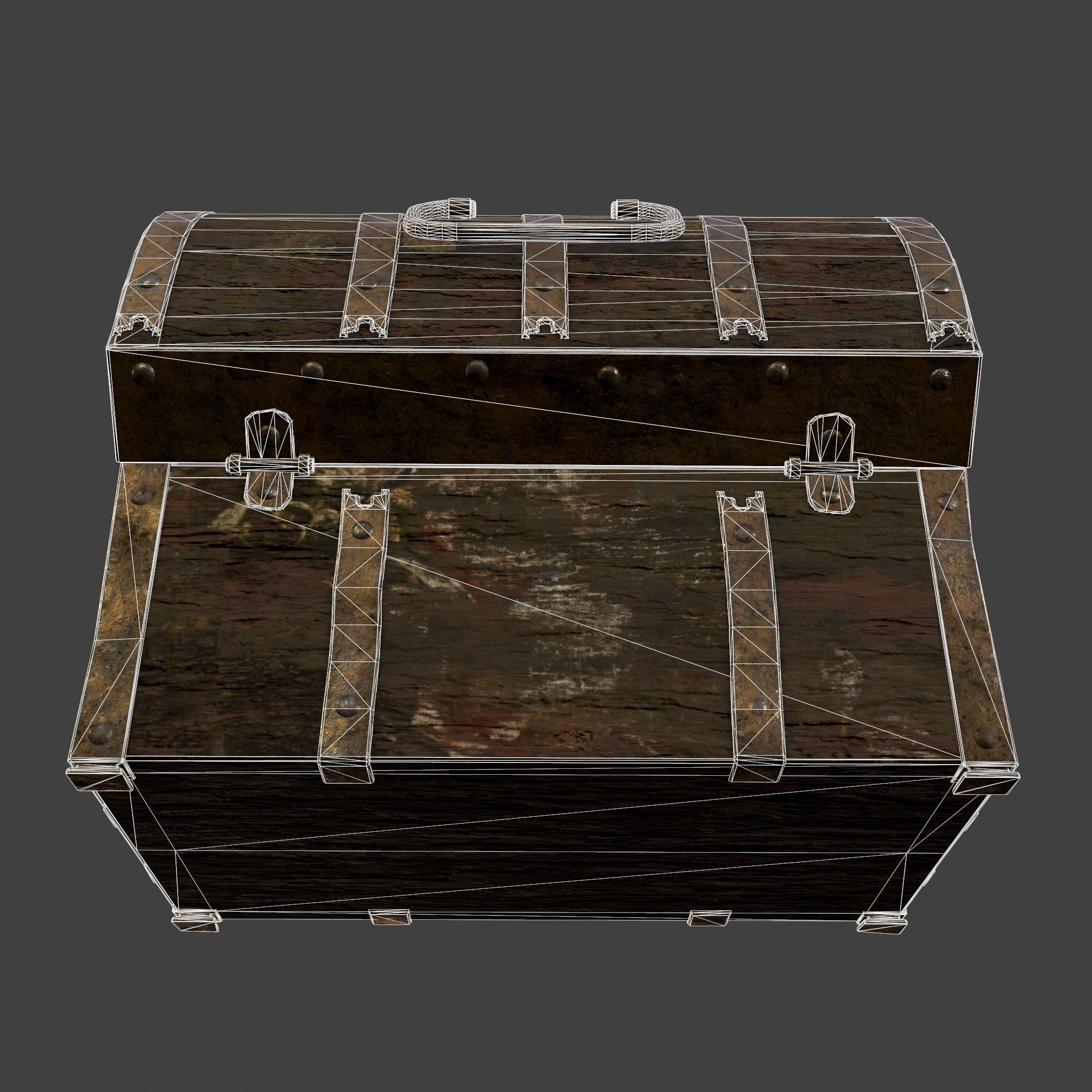 Medieval Box Low-poly 3D model_34