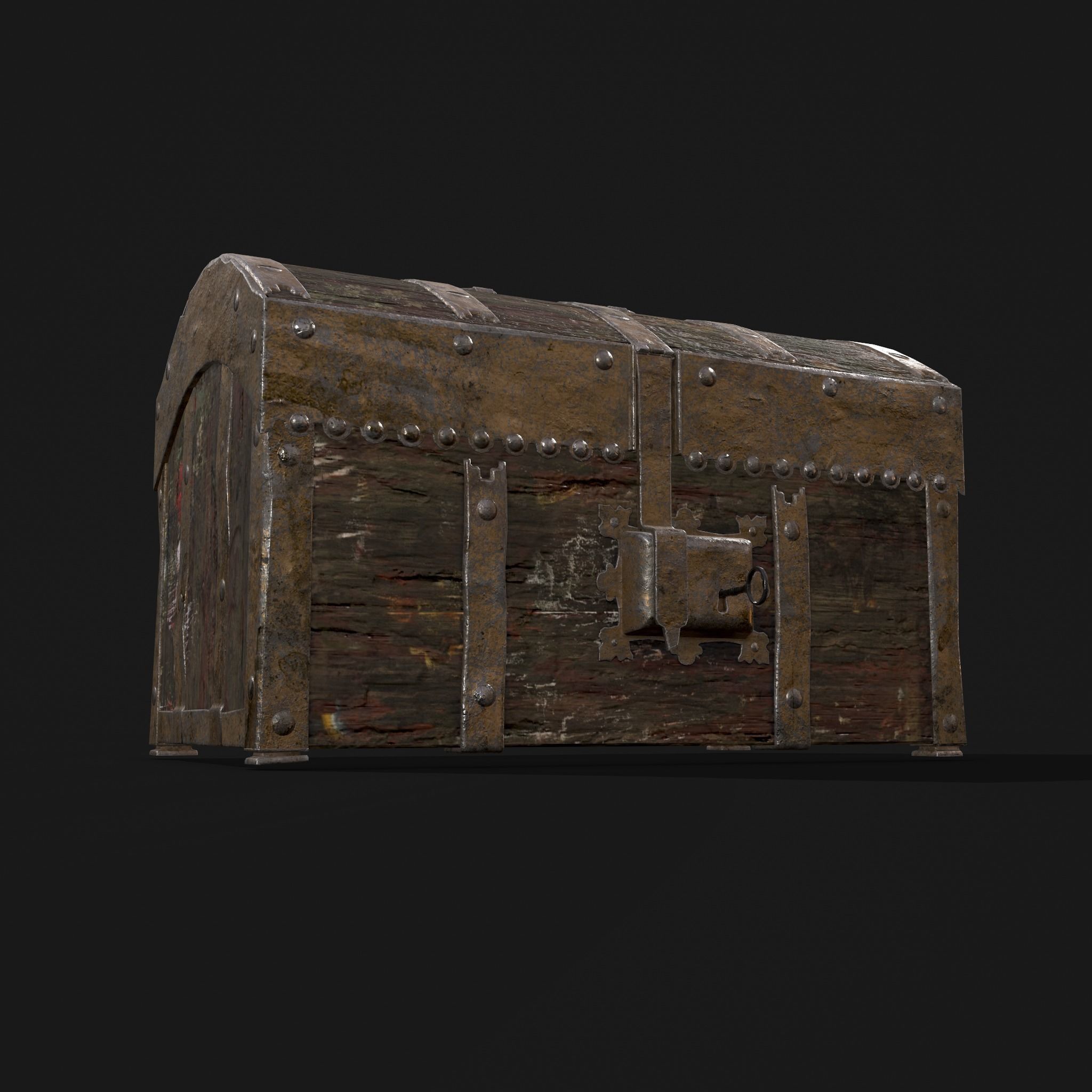 Medieval Box Low-poly 3D model_12