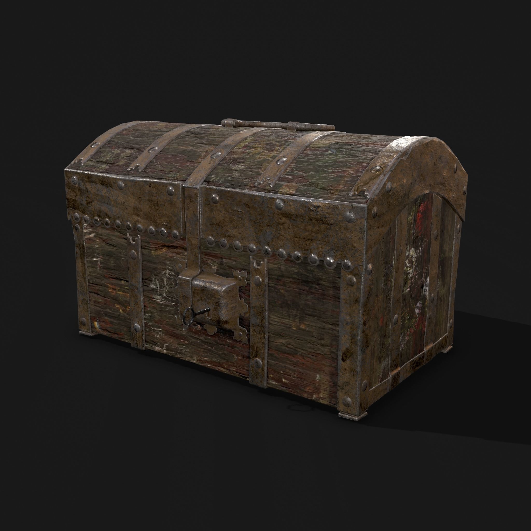 Medieval Box Low-poly 3D model_11