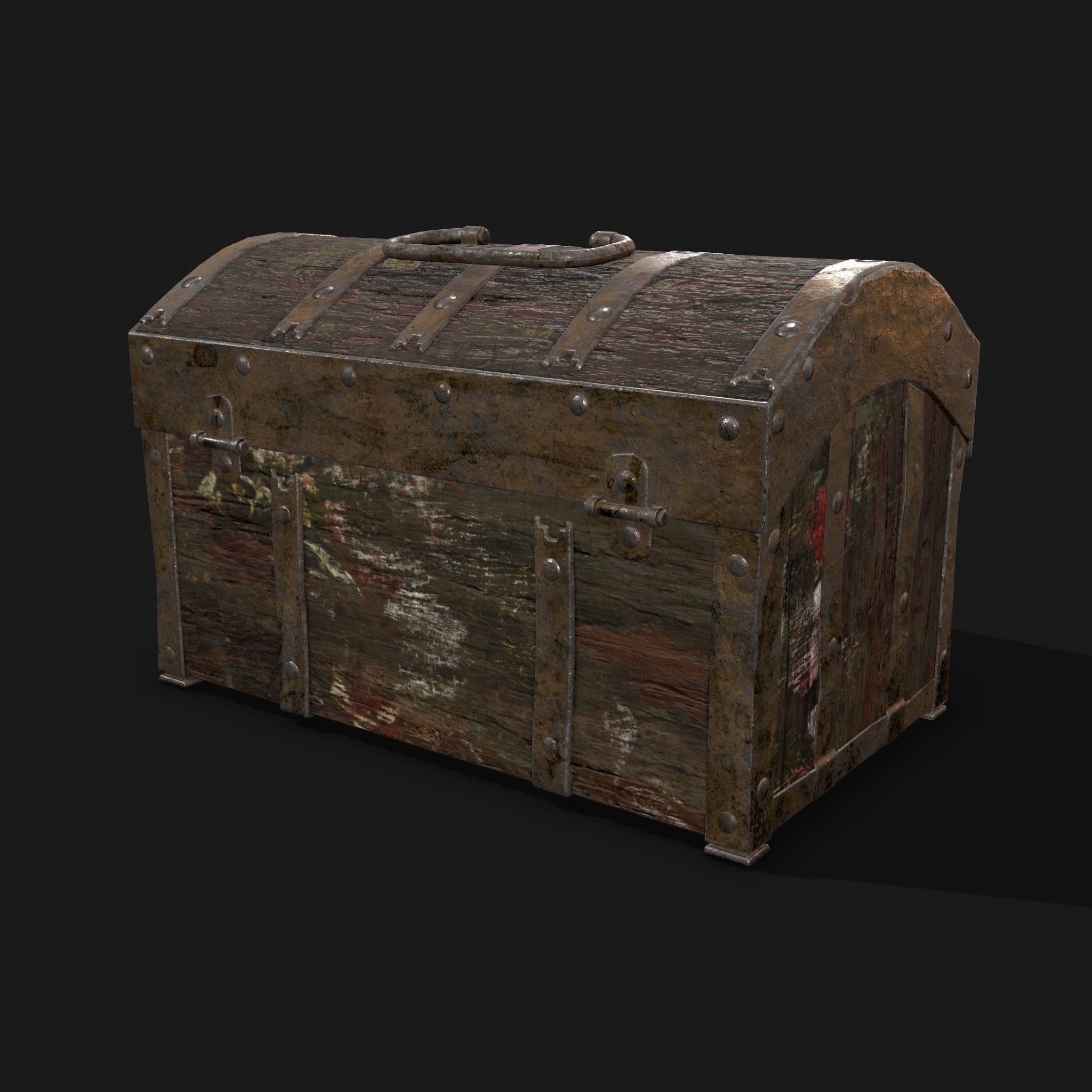 Medieval Box Low-poly 3D model_4