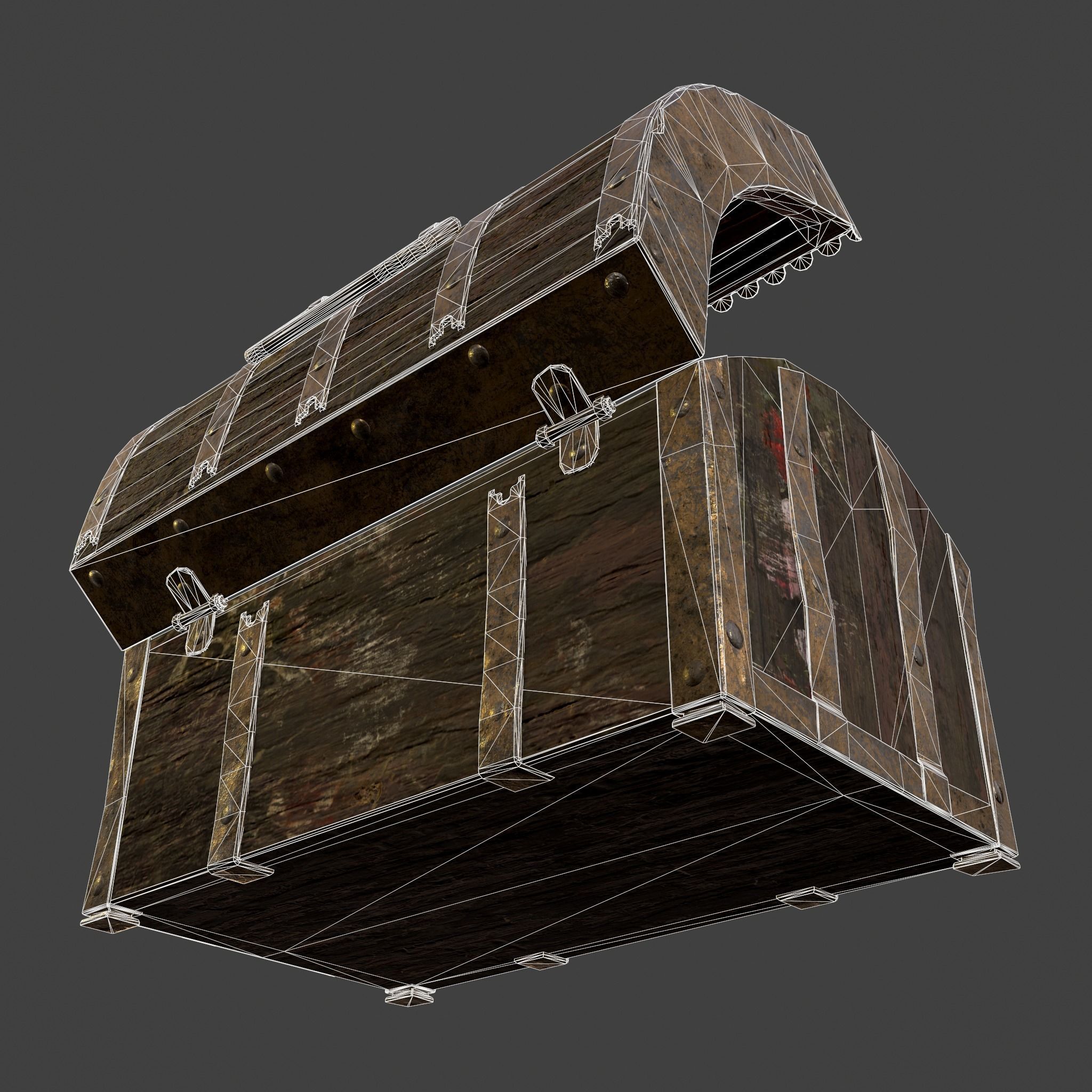 Medieval Box Low-poly 3D model_51