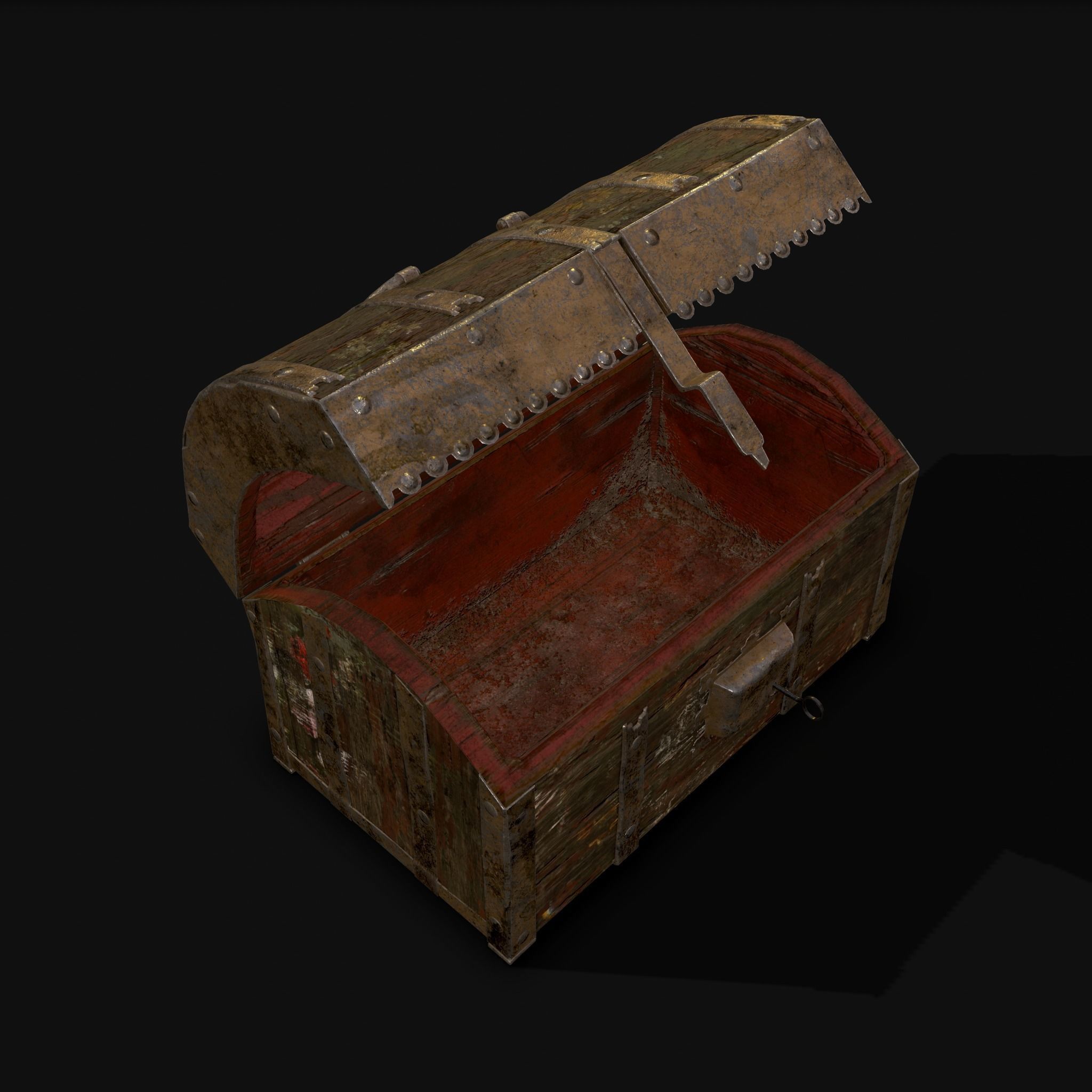 Medieval Box Low-poly 3D model_2