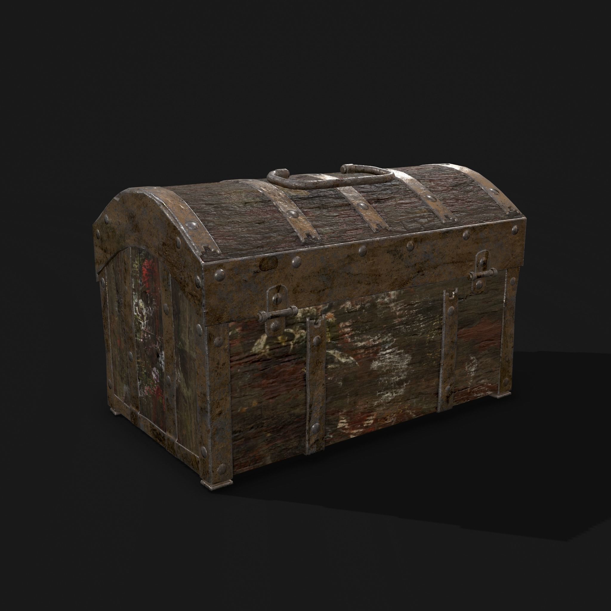 Medieval Box Low-poly 3D model_8
