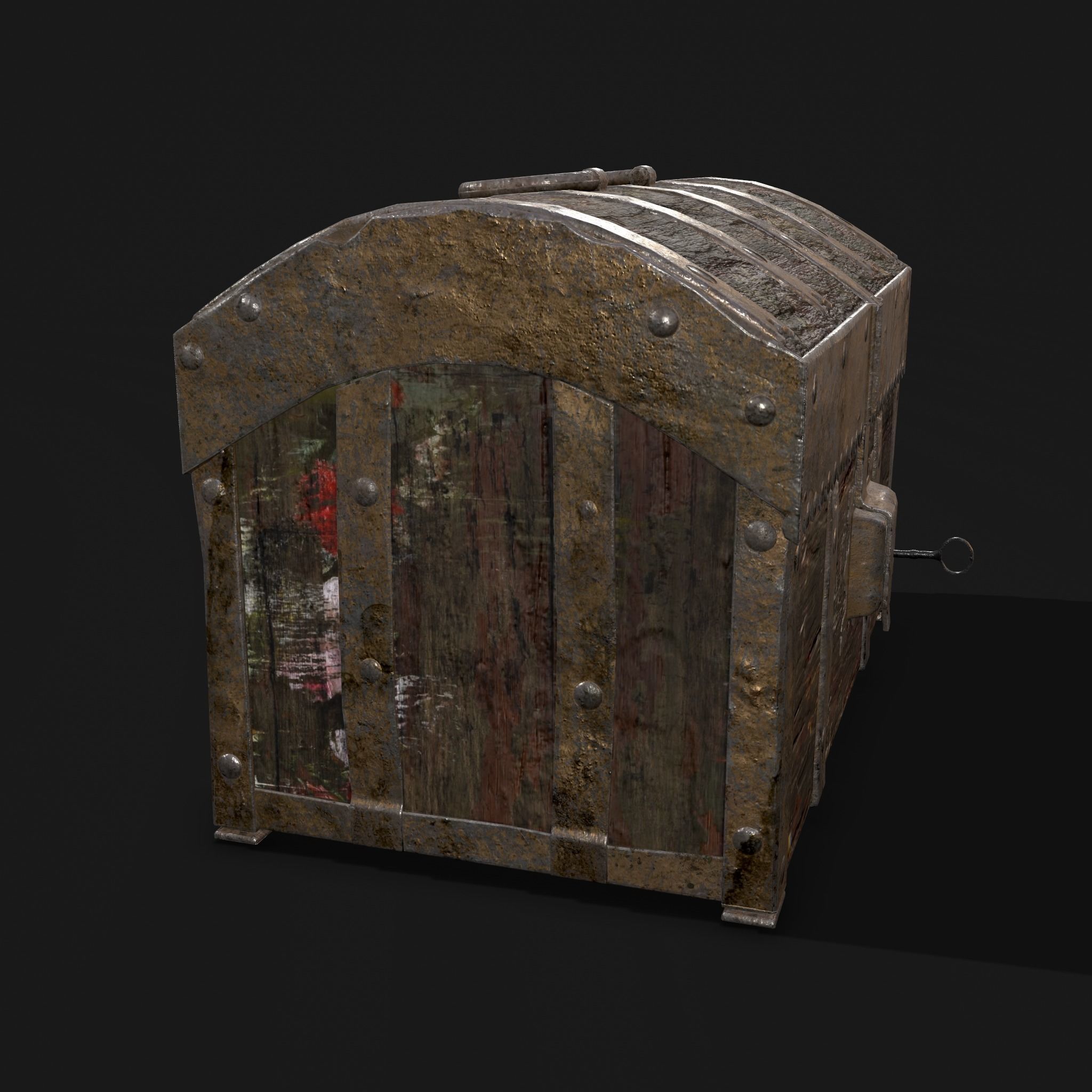 Medieval Box Low-poly 3D model_7