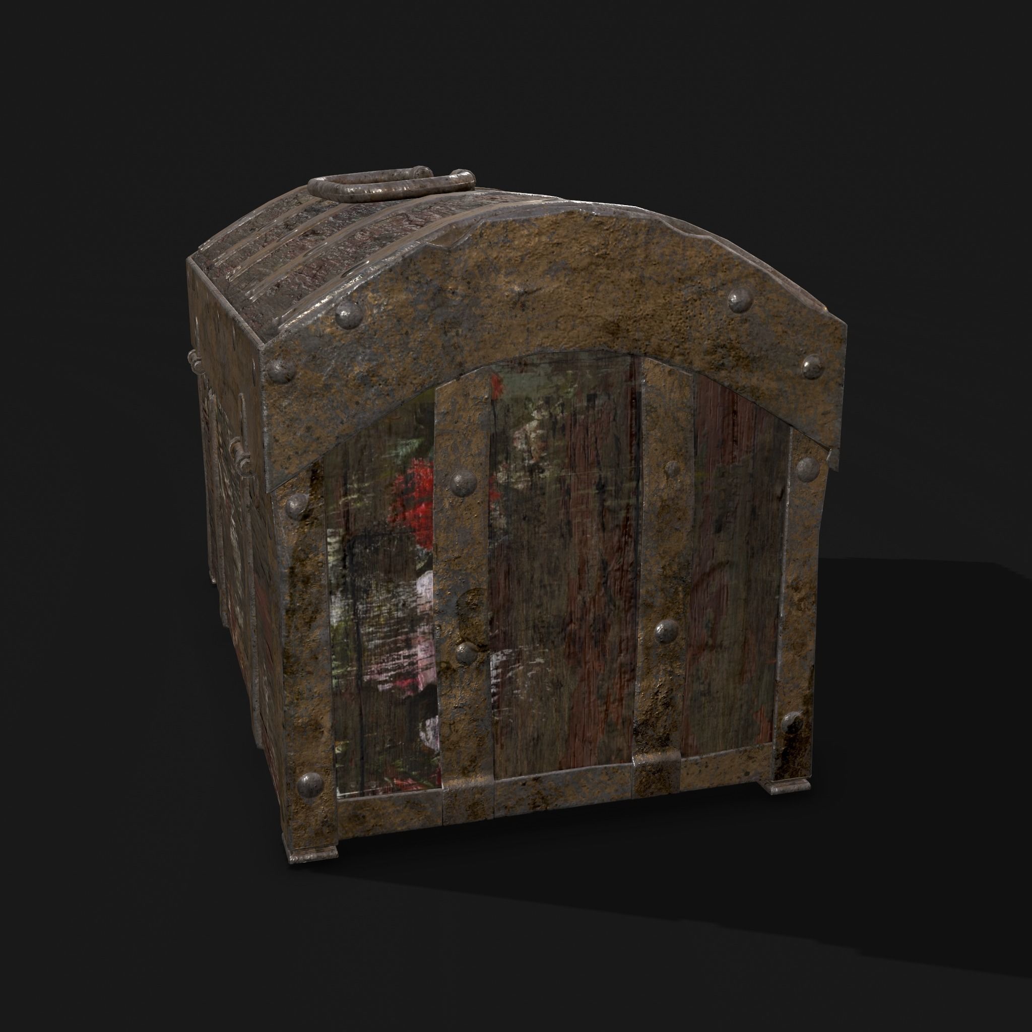 Medieval Box Low-poly 3D model_6