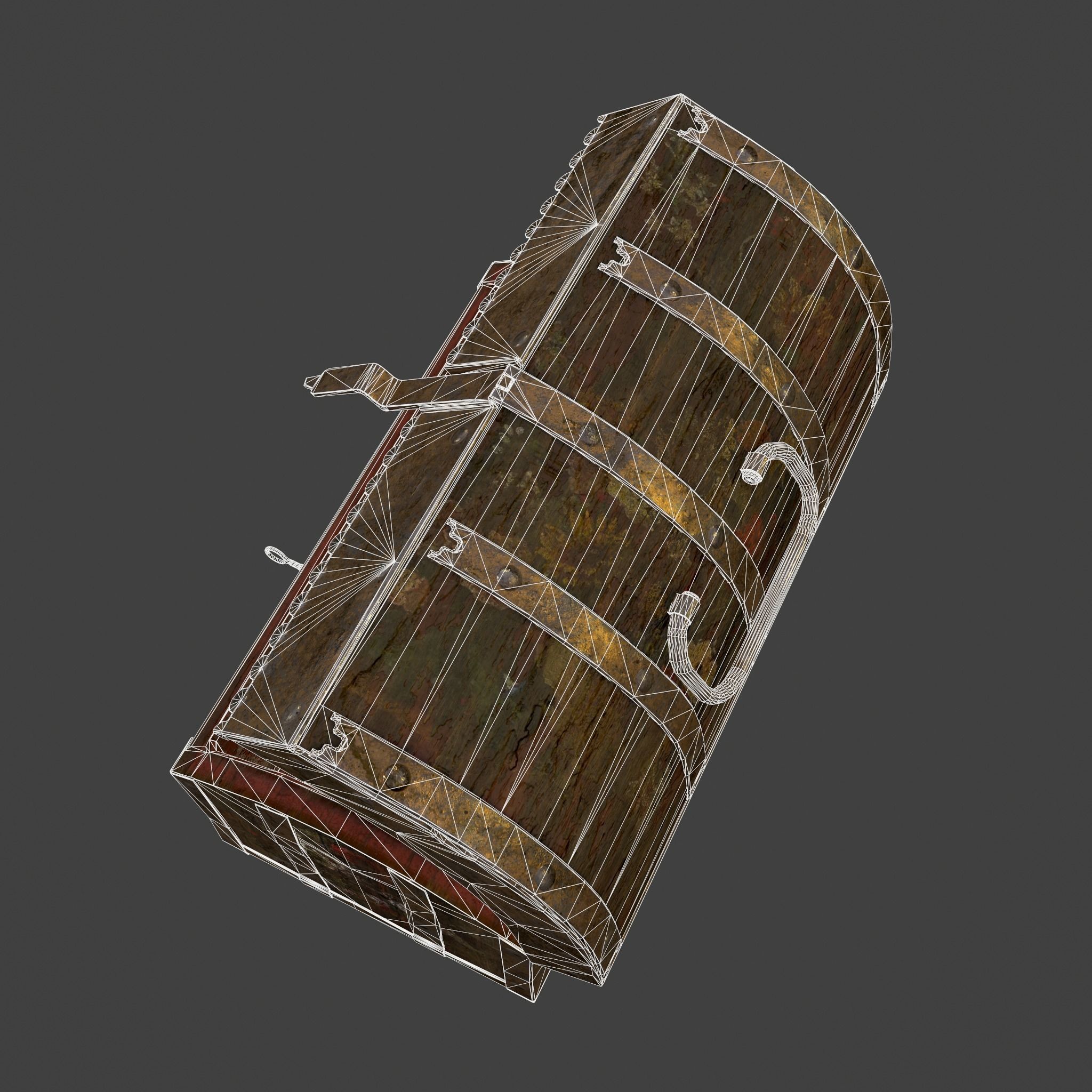 Medieval Box Low-poly 3D model_48