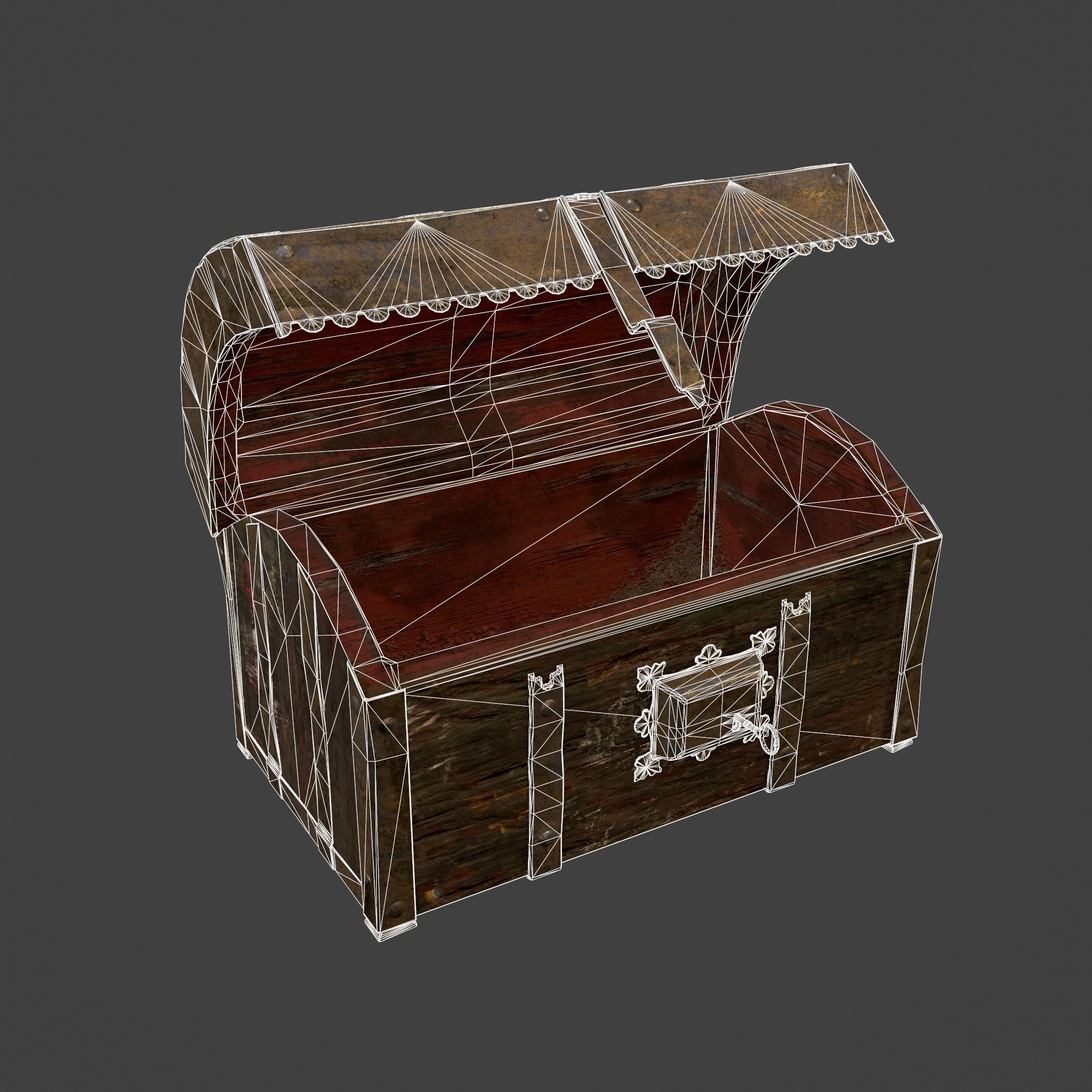 Medieval Box Low-poly 3D model_40