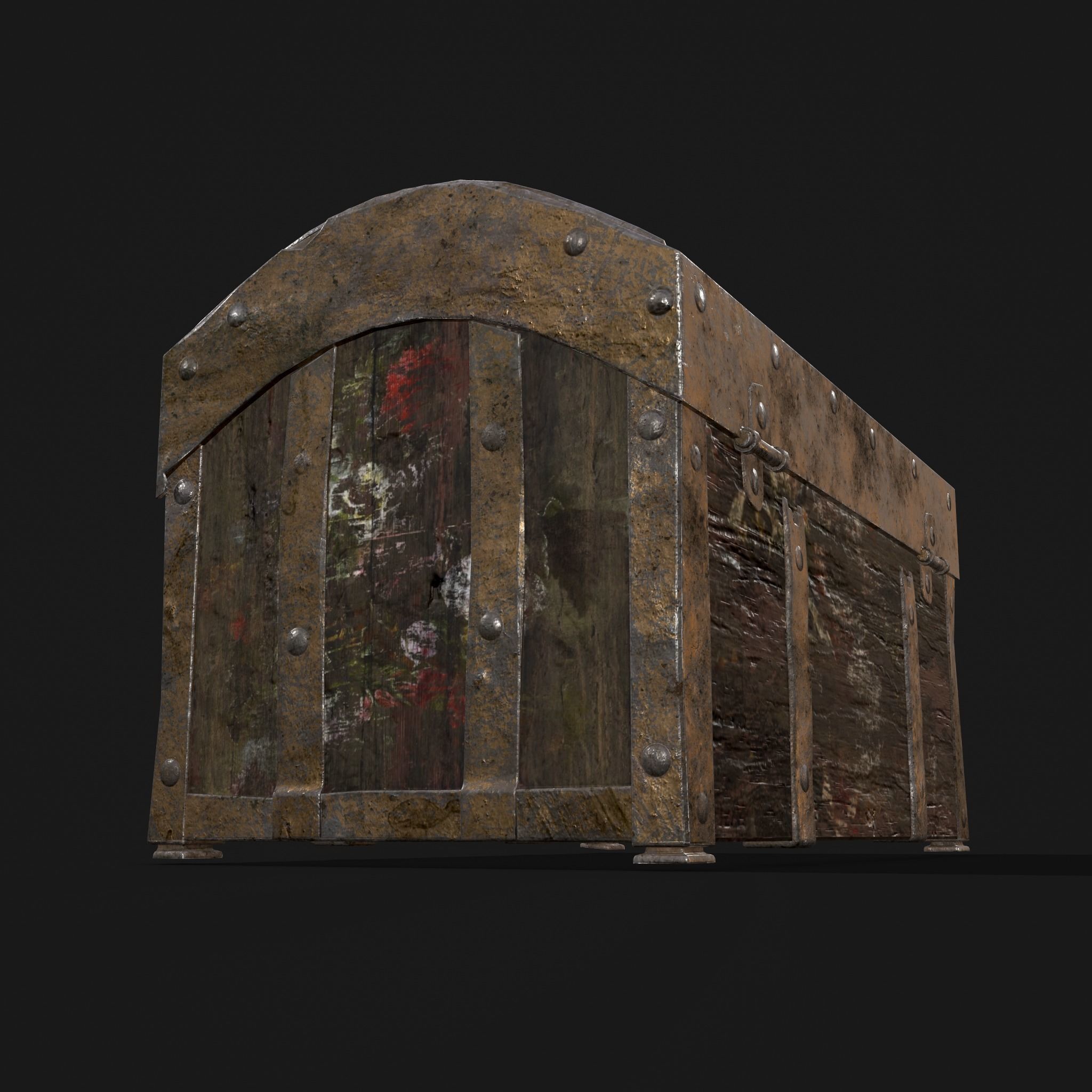 Medieval Box Low-poly 3D model_23