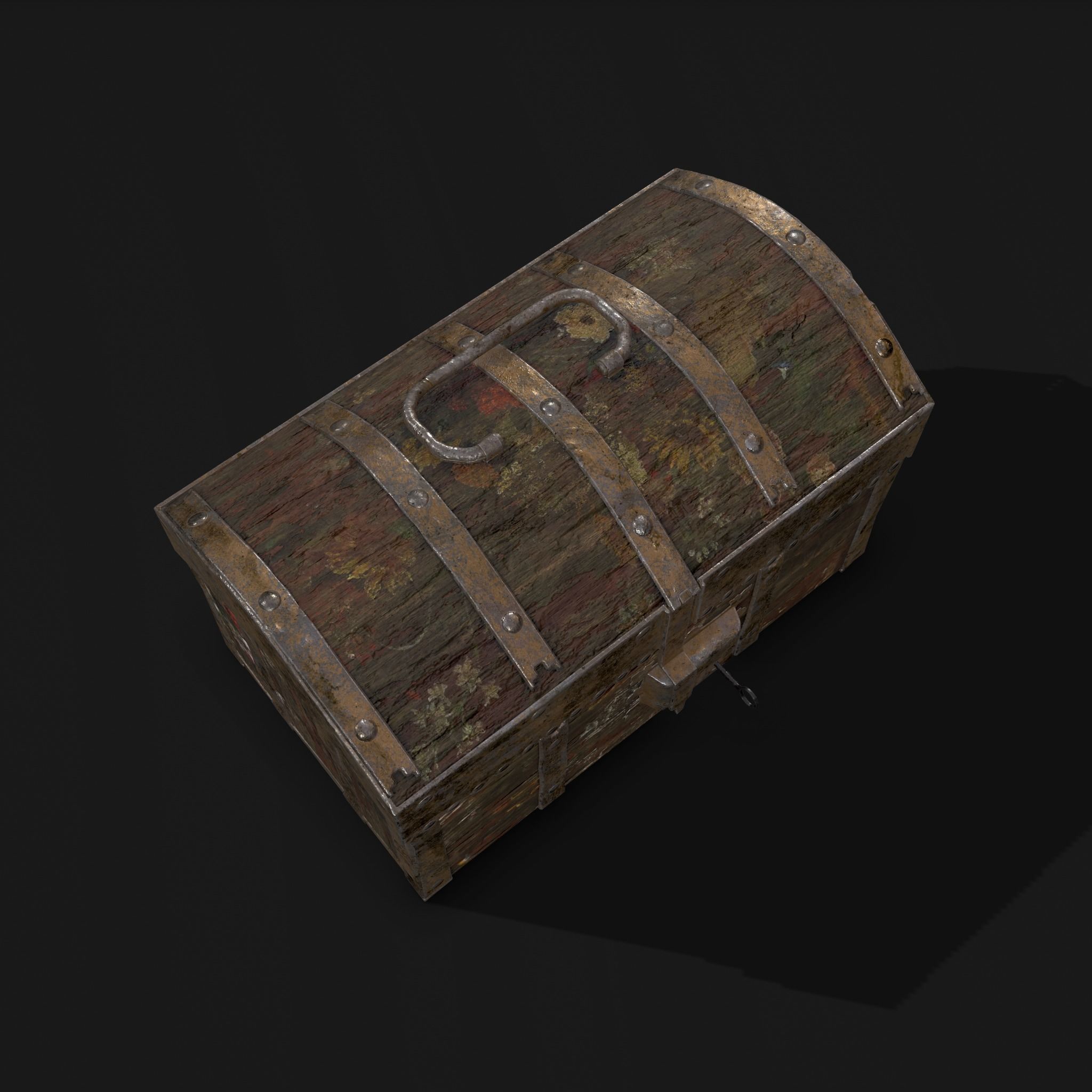 Medieval Box Low-poly 3D model_13