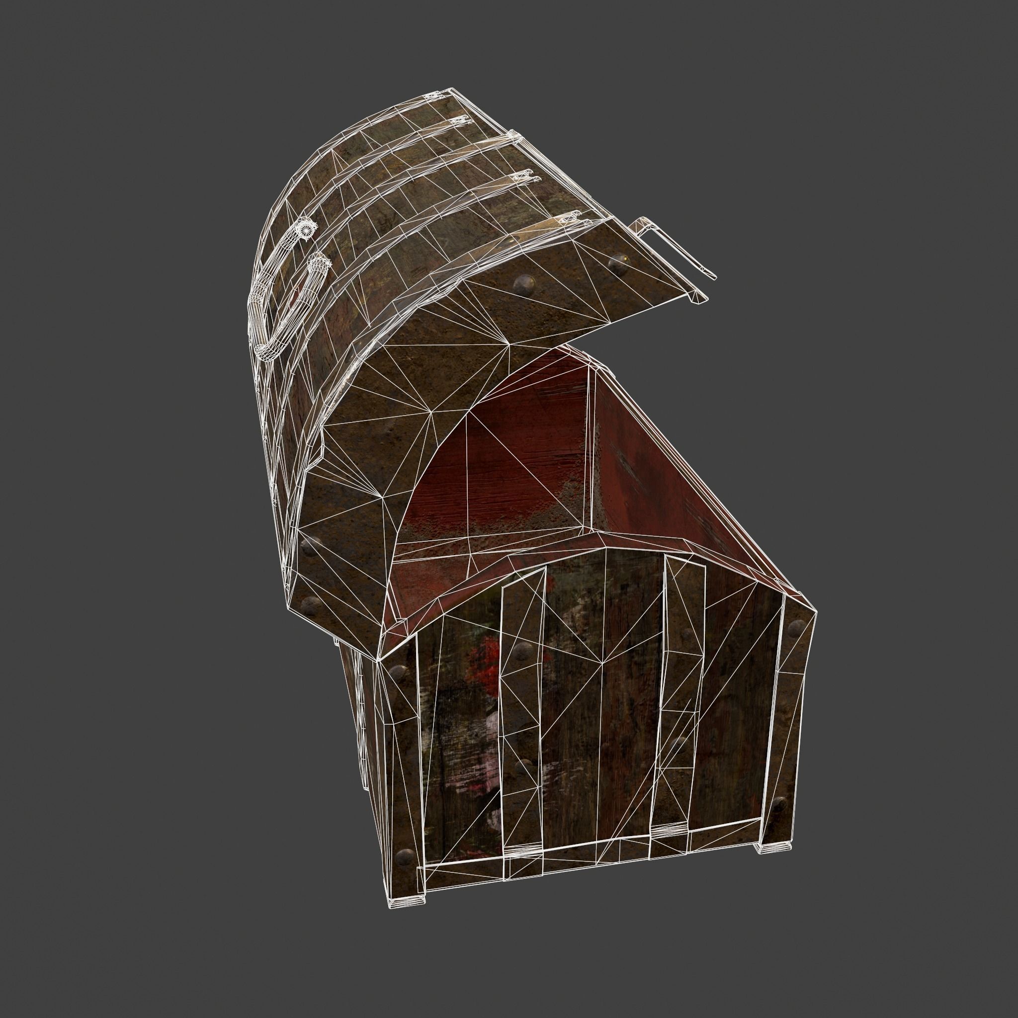 Medieval Box Low-poly 3D model_39