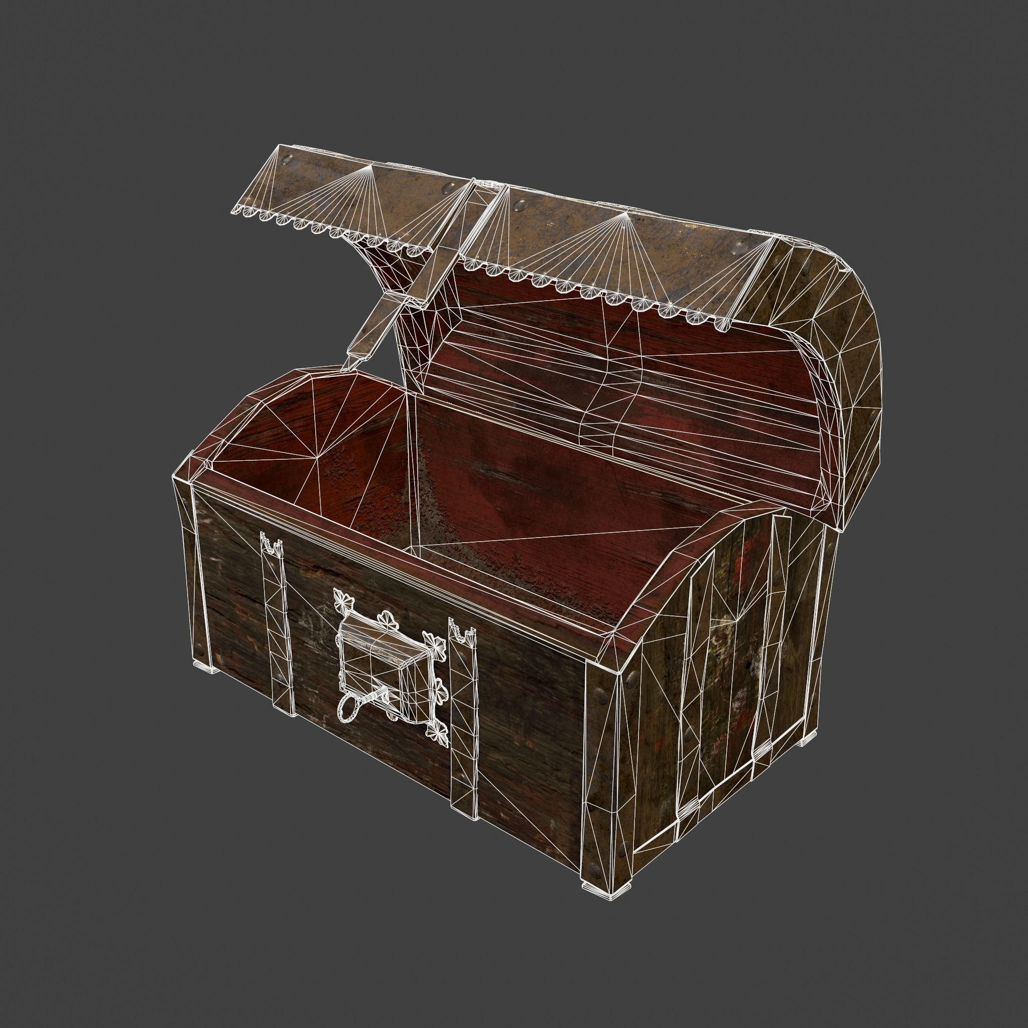 Medieval Box Low-poly 3D model_33