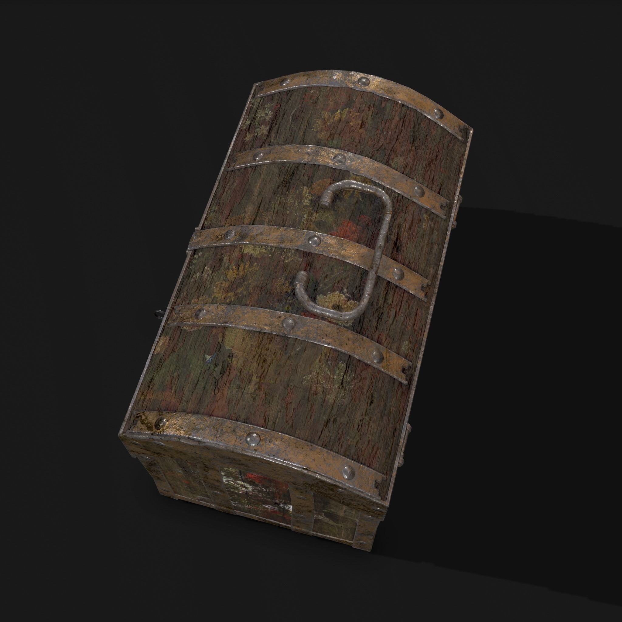 Medieval Box Low-poly 3D model_14